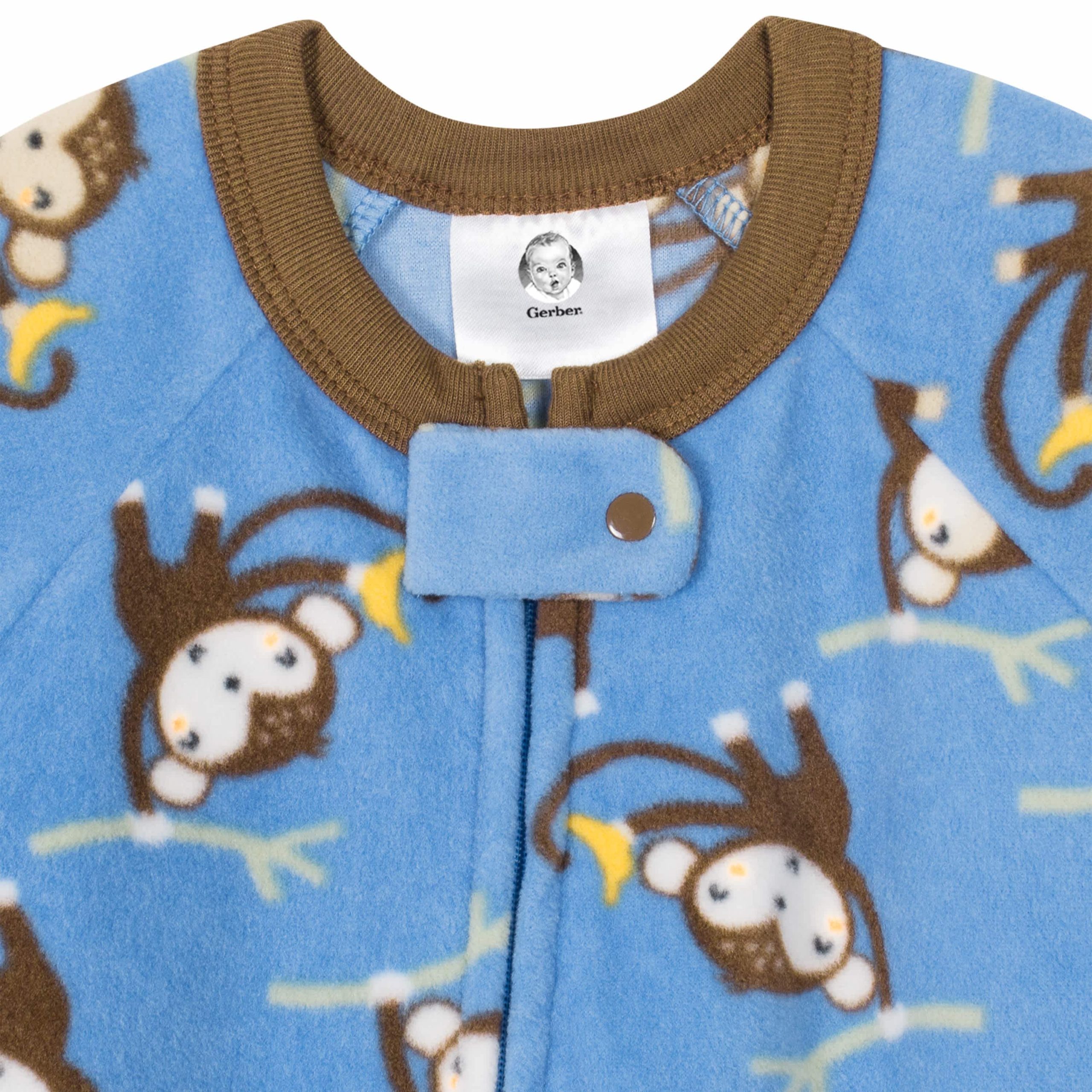 2-Pack Baby & Toddler Boys Monkey Fleece Pajamas - Image 6