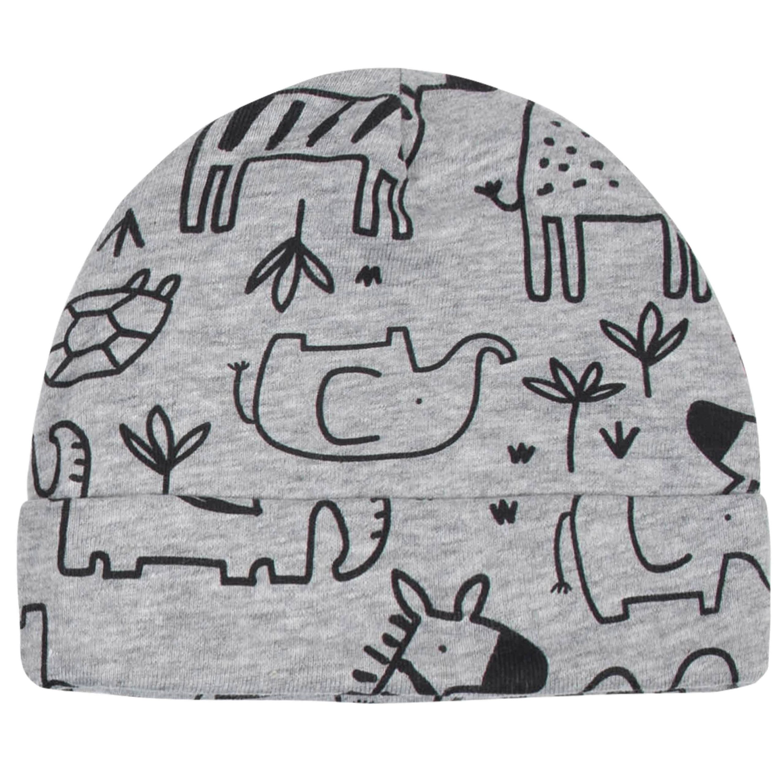 8-Piece Baby Boys Jungle Caps & Mittens Set - Image 4