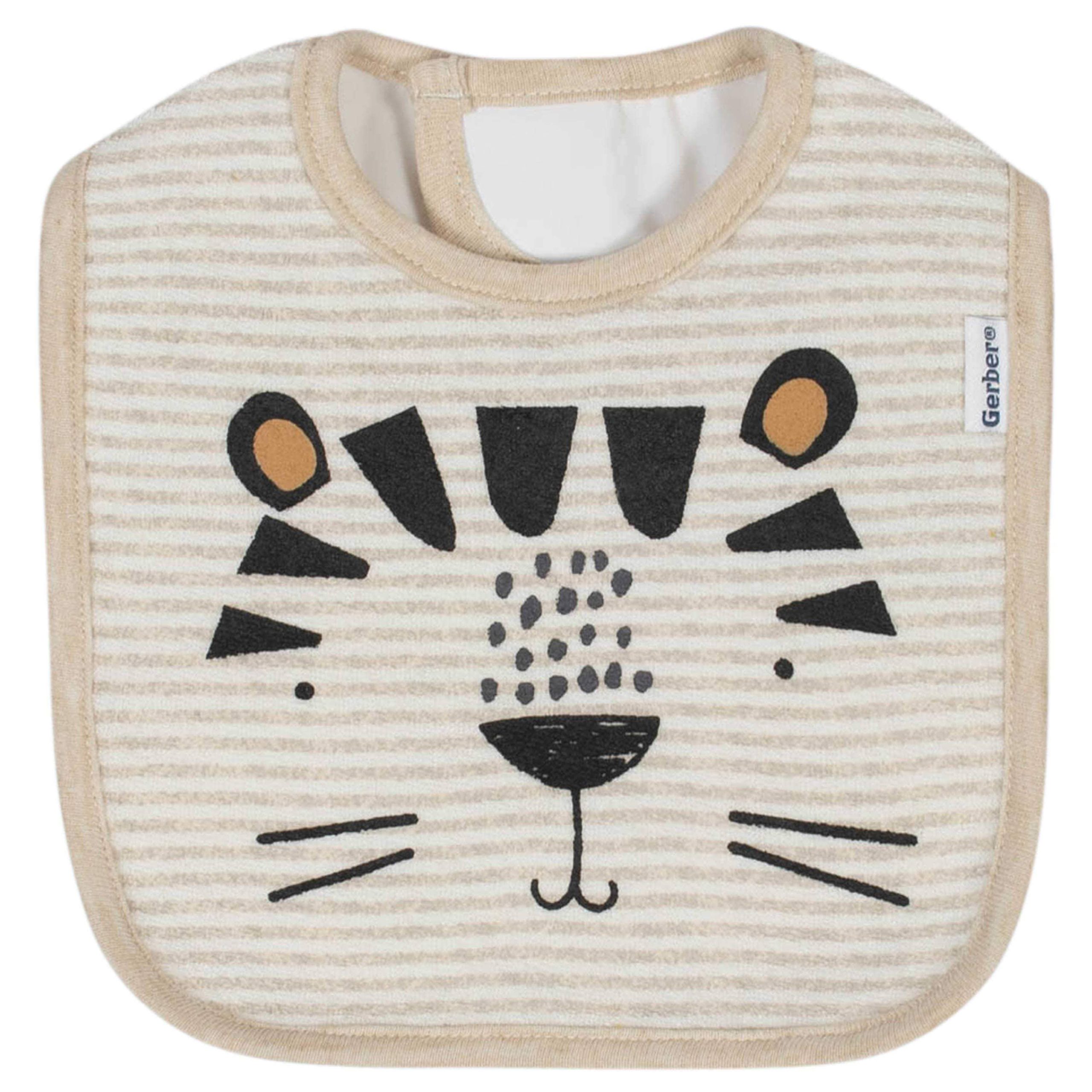 6-Piece Baby Boys Tiger Terry Bibs & Burp Cloths Set - Image 2