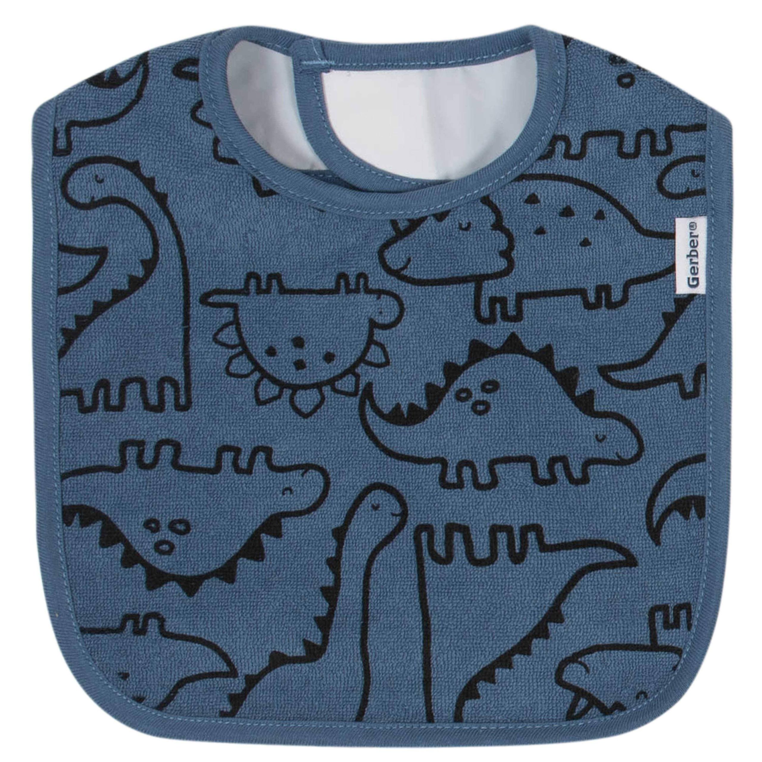 6-Piece Baby Boys Dino Terry Bibs & Burp Cloths Set - Image 4