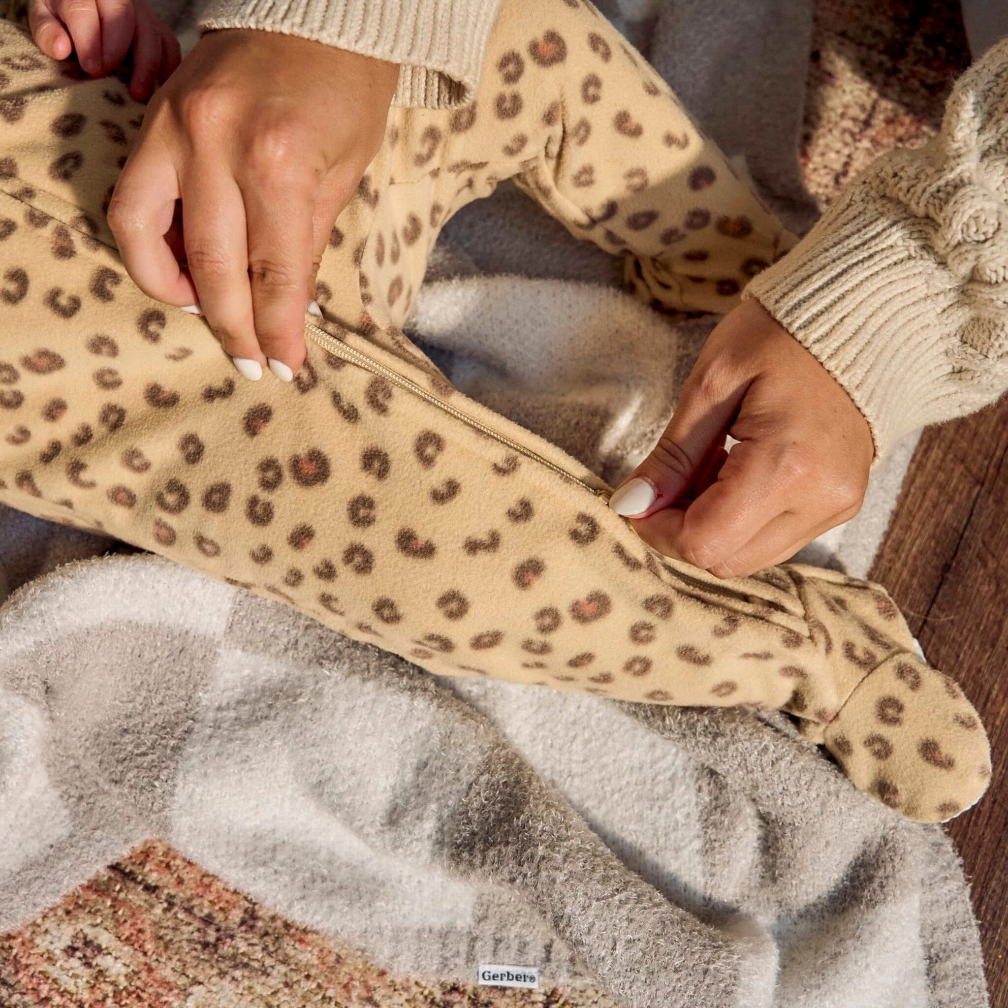 Baby & Toddler Girls Leopard Footed Fleece Pajamas - Image 5
