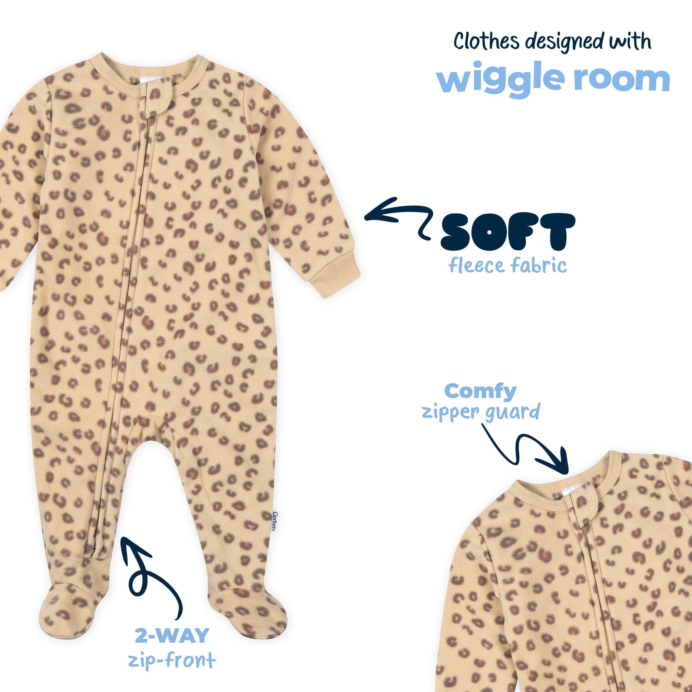 Baby & Toddler Girls Leopard Footed Fleece Pajamas - Image 9