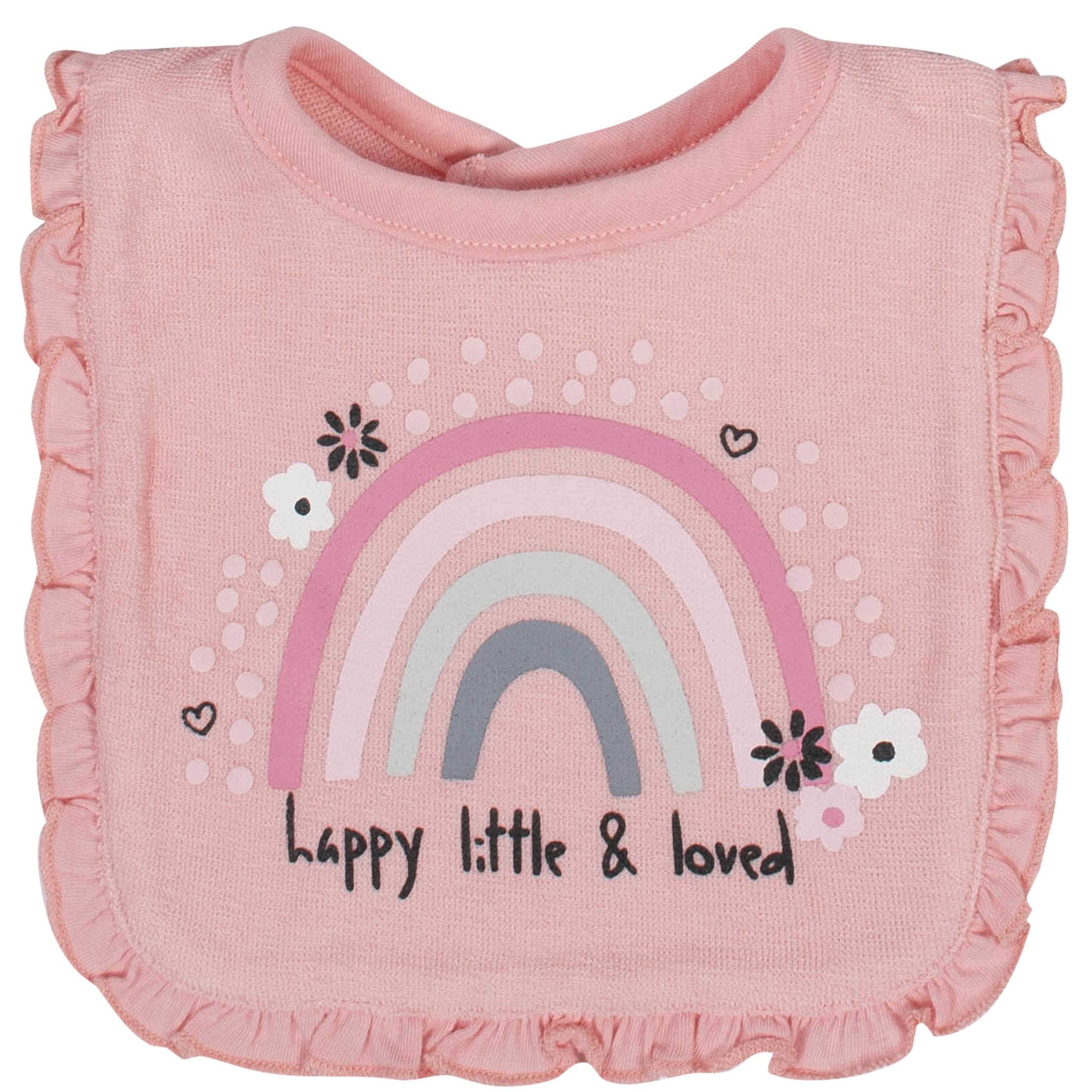 6-Piece Baby Girls Bear Terry Bibs & Burp Cloths Set - Image 2