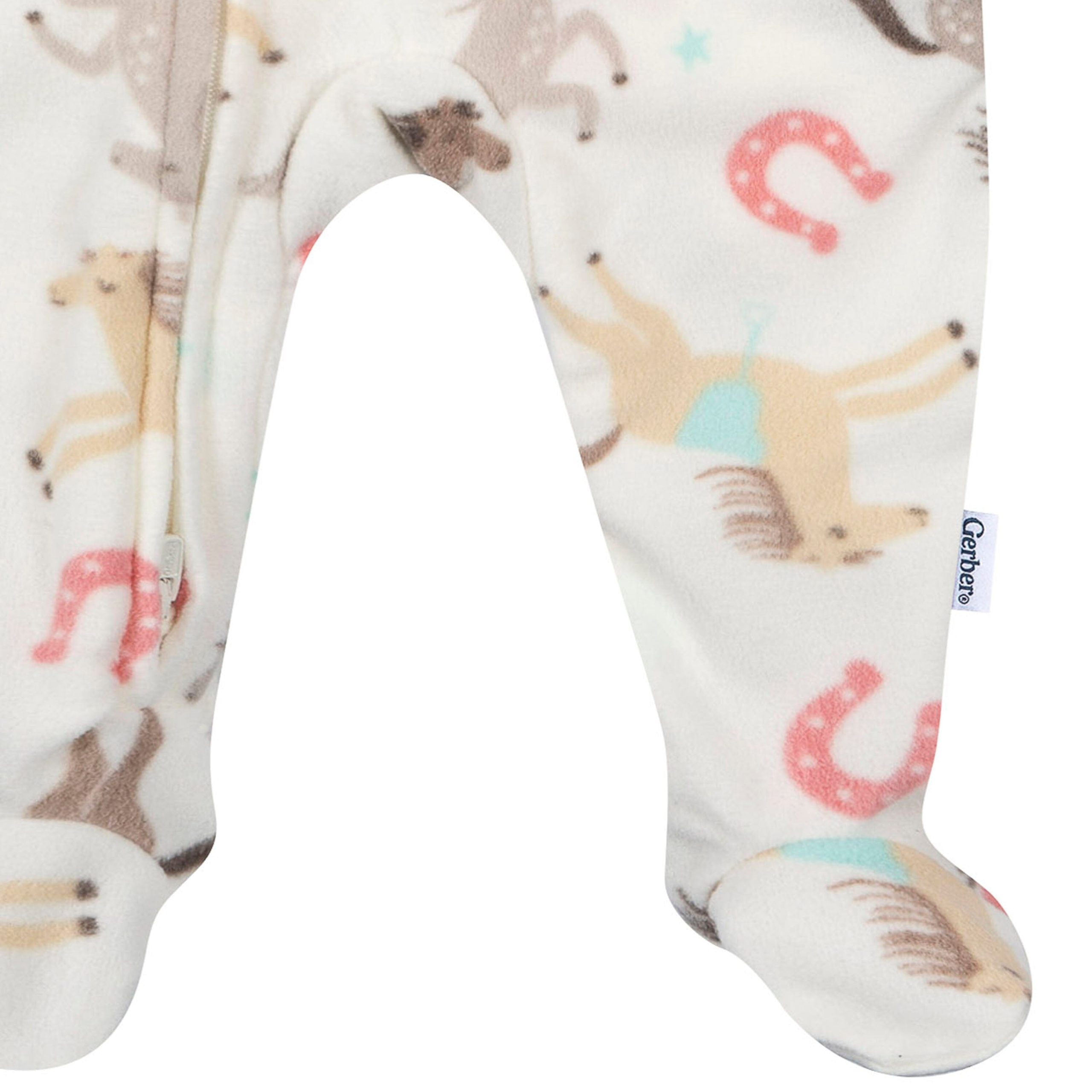 Baby & Toddler Girls Horses Footed Fleece Pajamas - Image 4