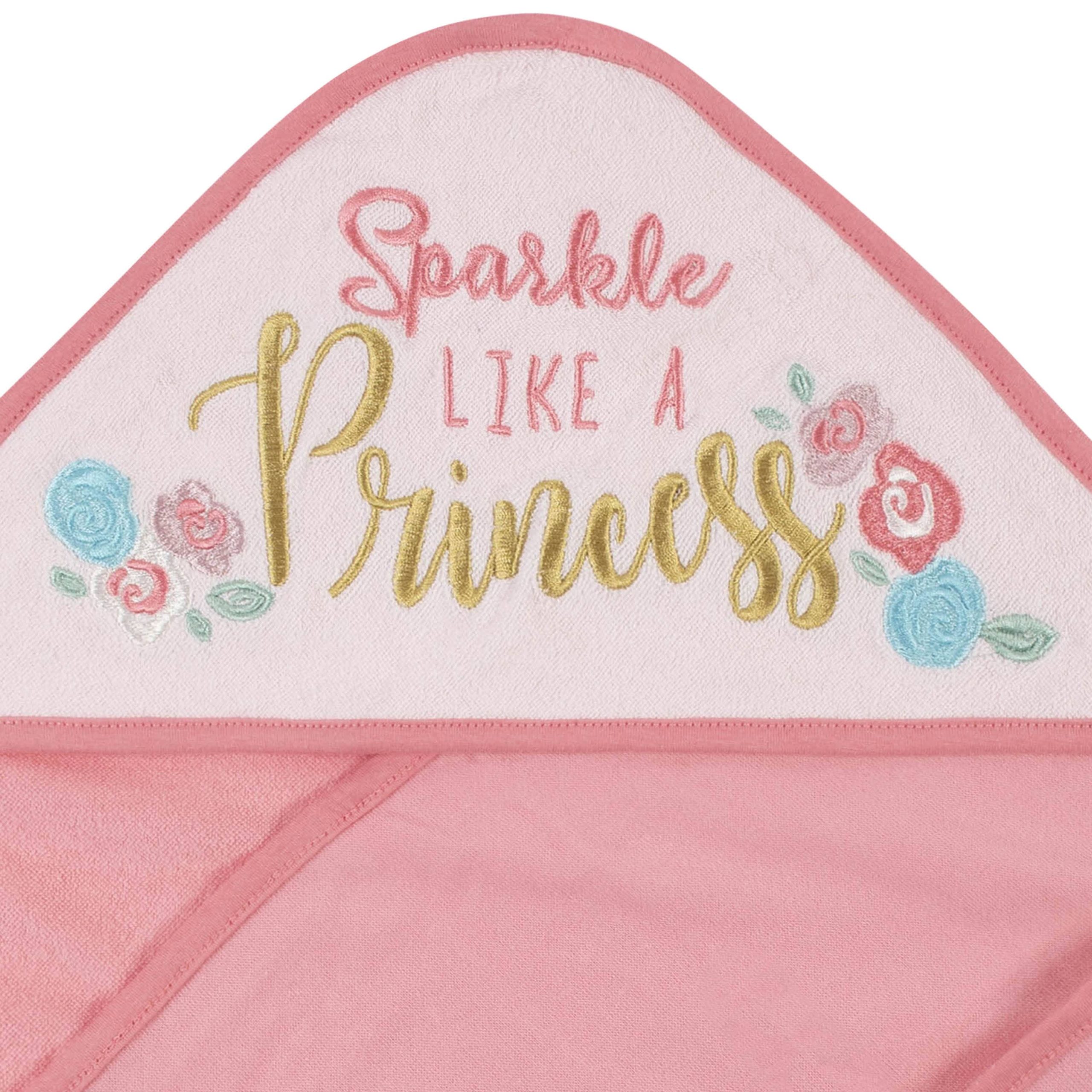 12-Piece Baby Girls Princess Hooded Towels & Washcloths Set - Image 3