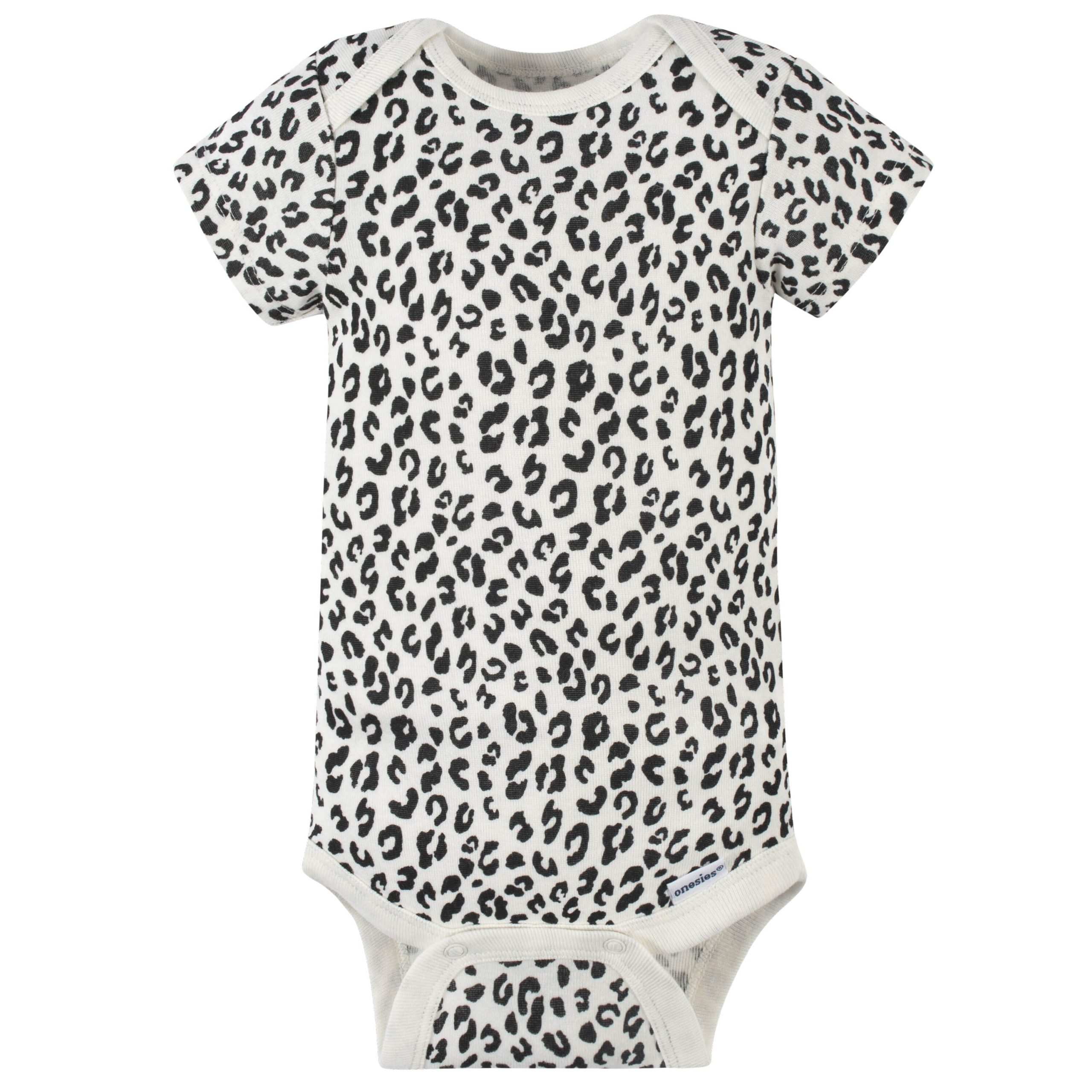8-Pack Baby Girls Leopard Short Sleeve Onesies® Bodysuits - Image 5
