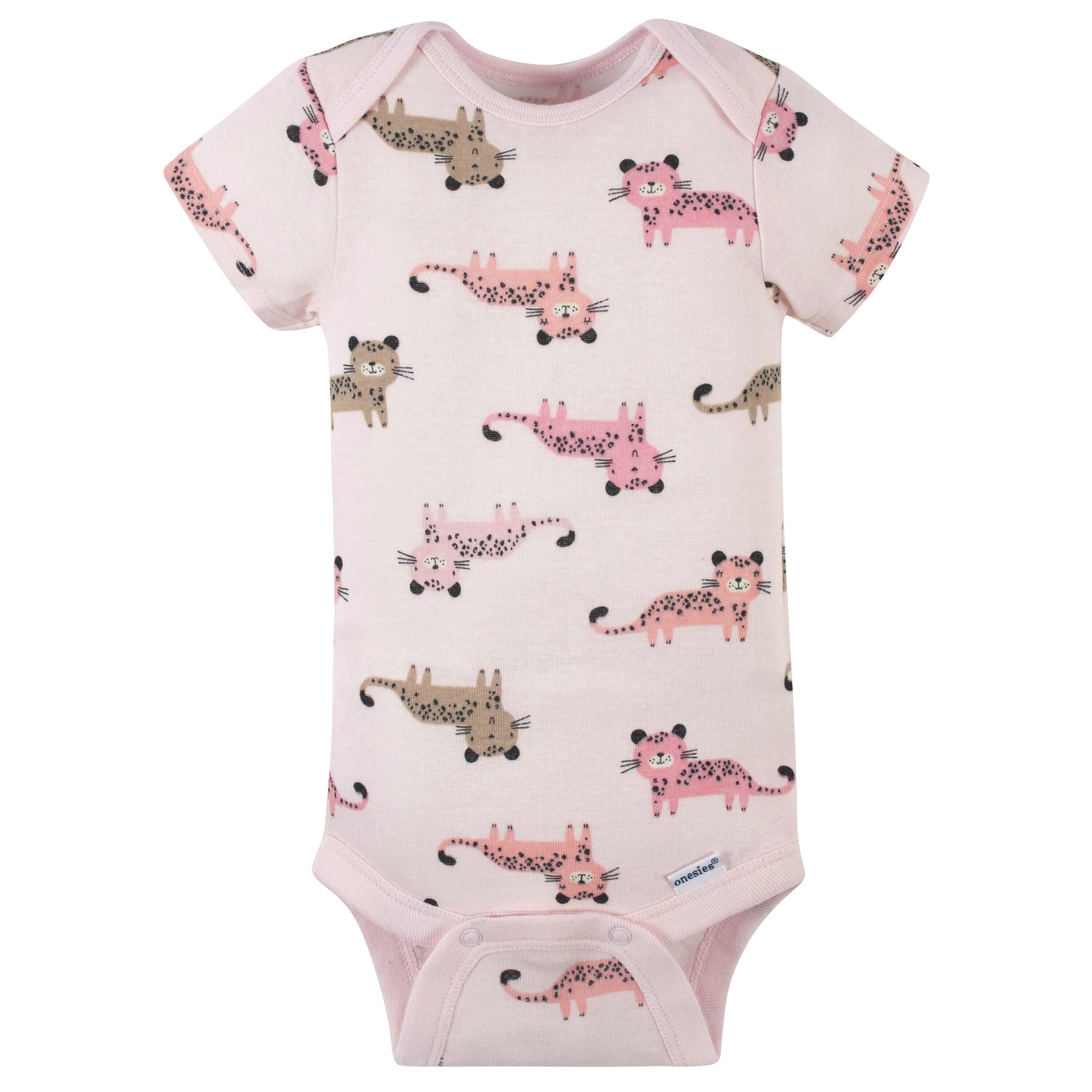 8-Pack Baby Girls Leopard Short Sleeve Onesies® Bodysuits - Image 6