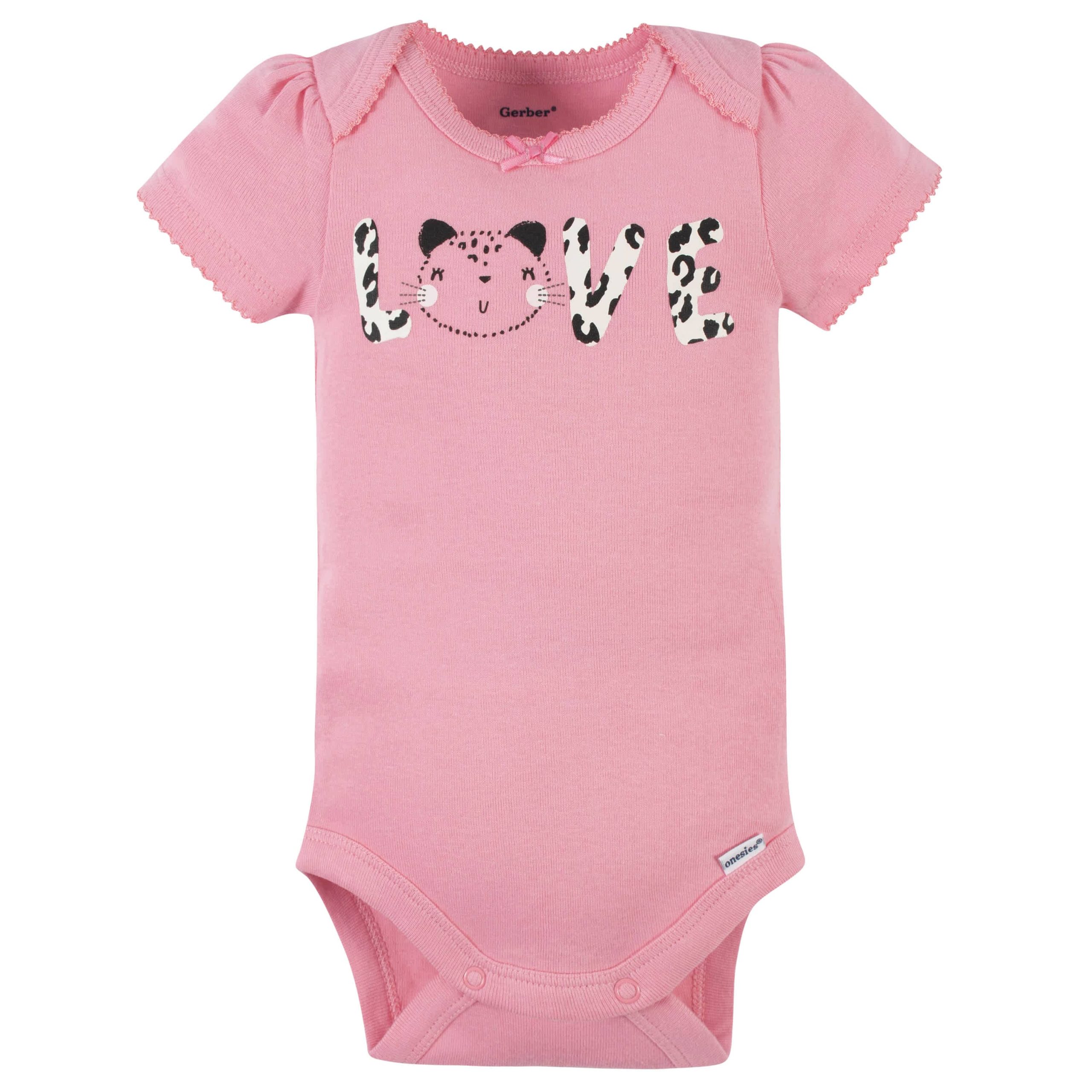 8-Pack Baby Girls Leopard Short Sleeve Onesies® Bodysuits - Image 7