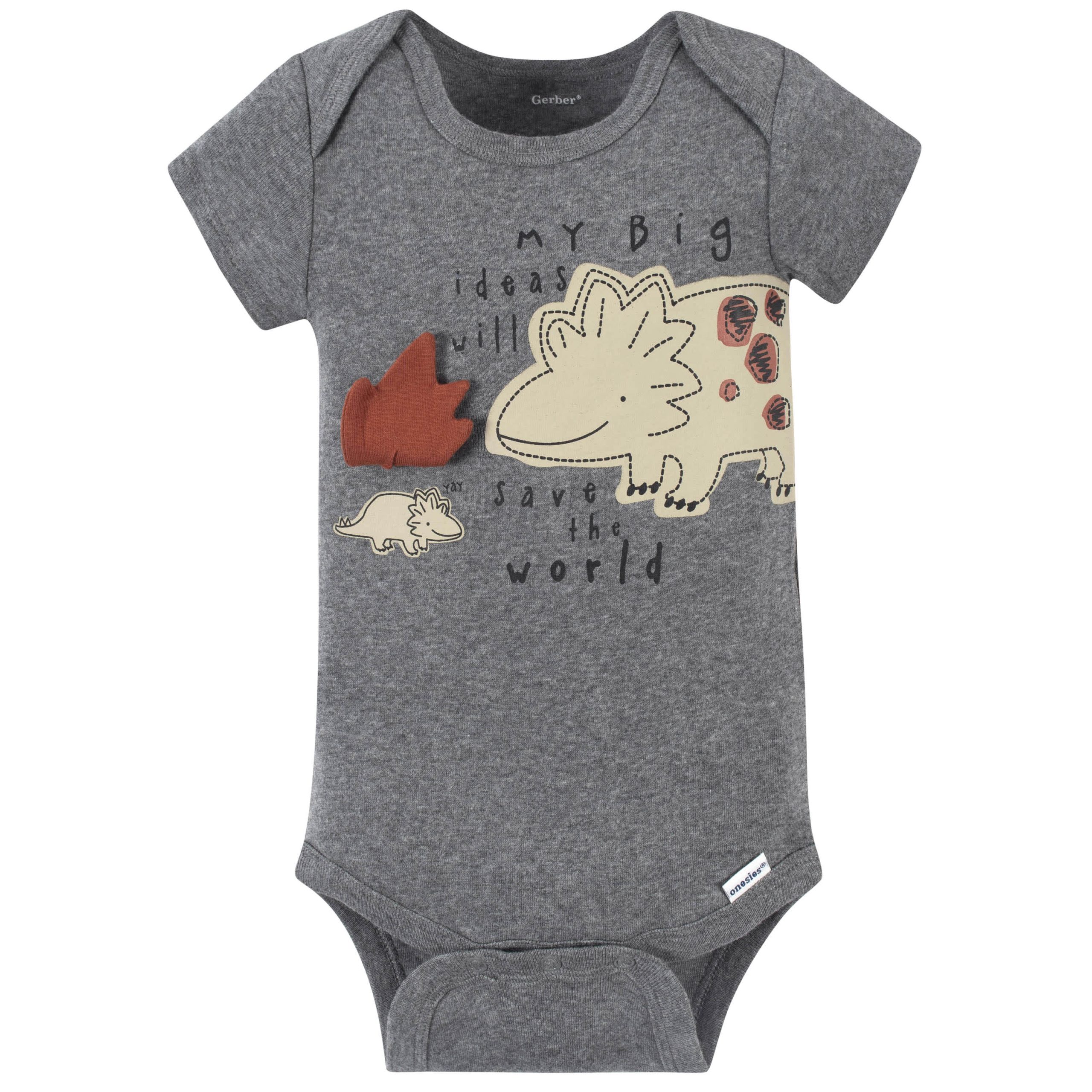 8-Pack Baby Boys Dino Short Sleeve Onesies® Bodysuits - Image 3