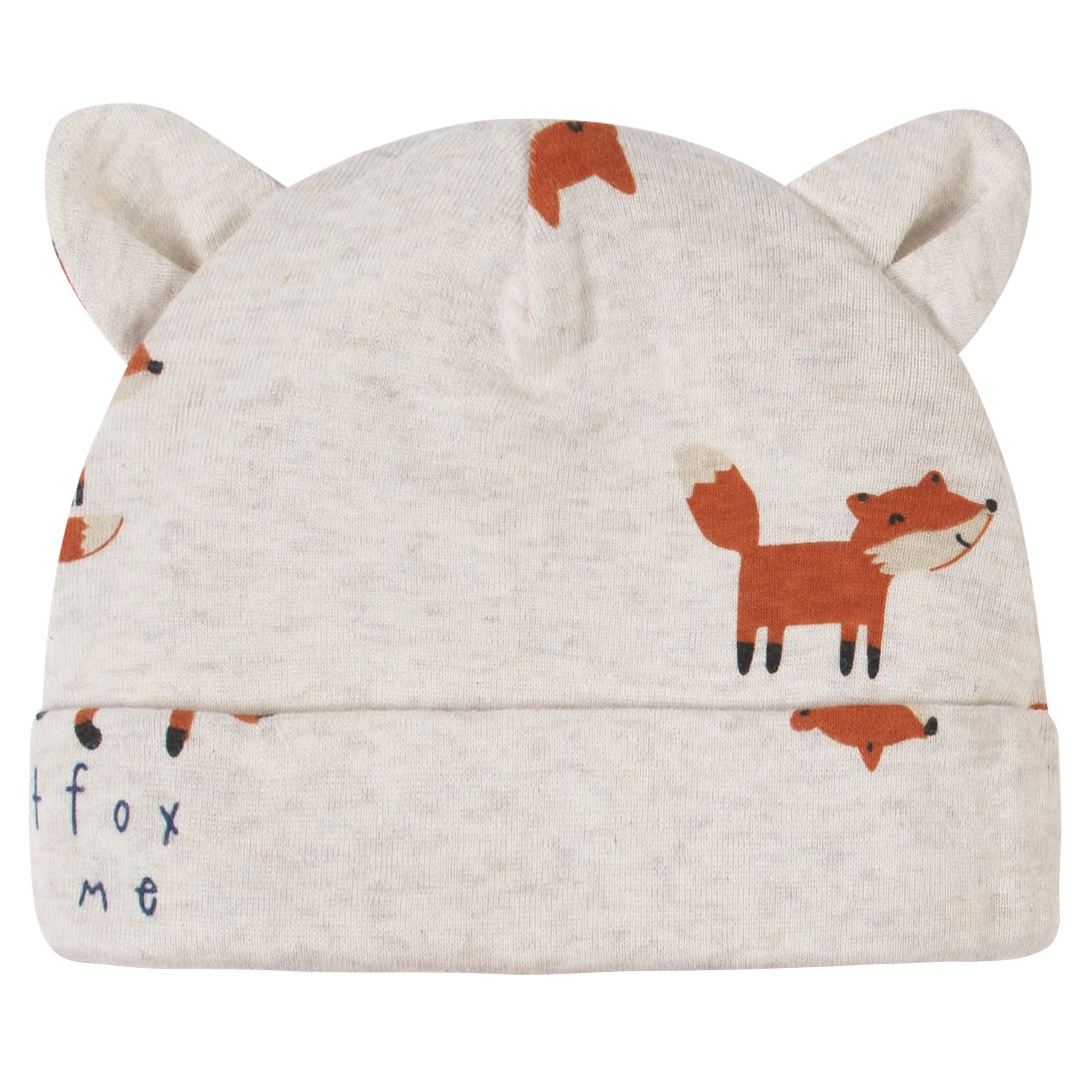 8-Piece Baby Boys Fox Caps & Mittens Set - Image 2