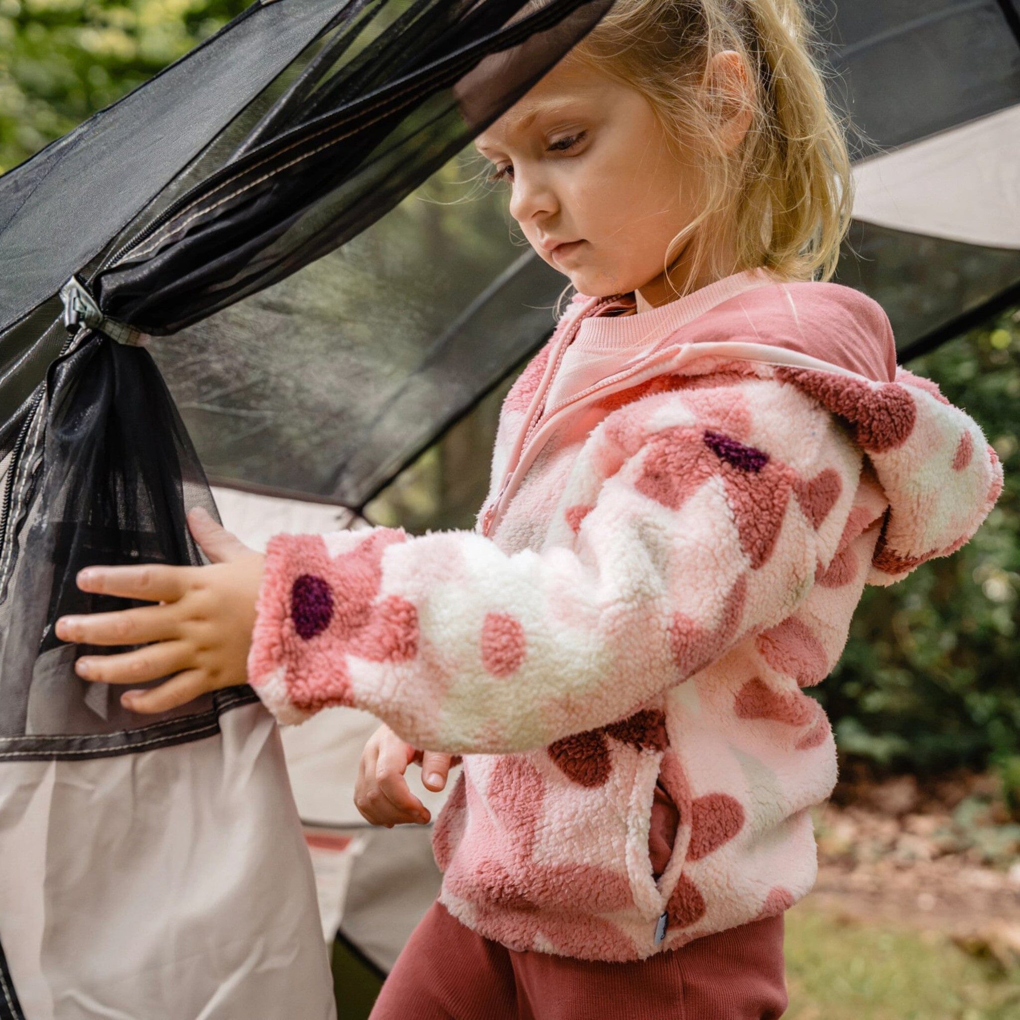 Infant & Toddler Girls Pink Flowers Sherpa Jacket - Image 3