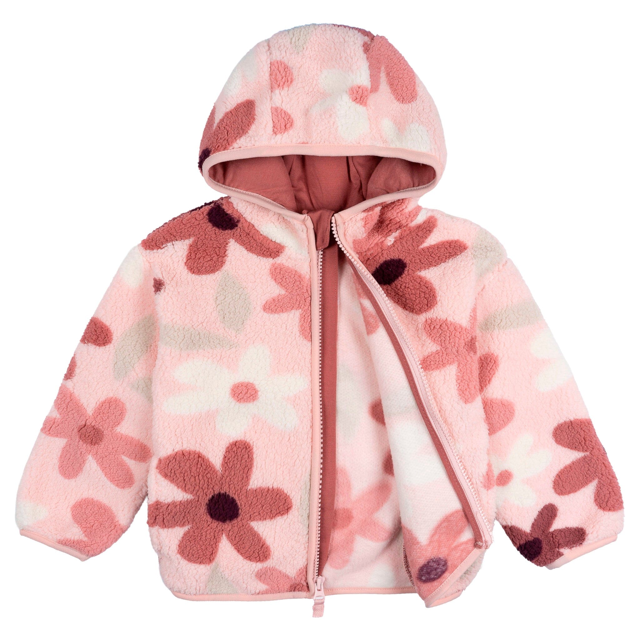 Infant & Toddler Girls Pink Flowers Sherpa Jacket - Image 6