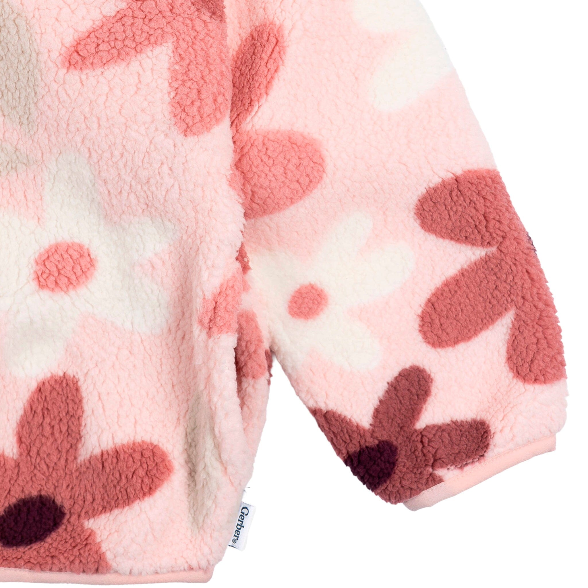 Infant & Toddler Girls Pink Flowers Sherpa Jacket - Image 8