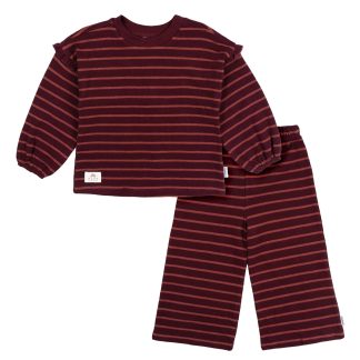 2-Piece Toddler Girls Fig Stripe Long Sleeve Top & Wide Leg Pant Set