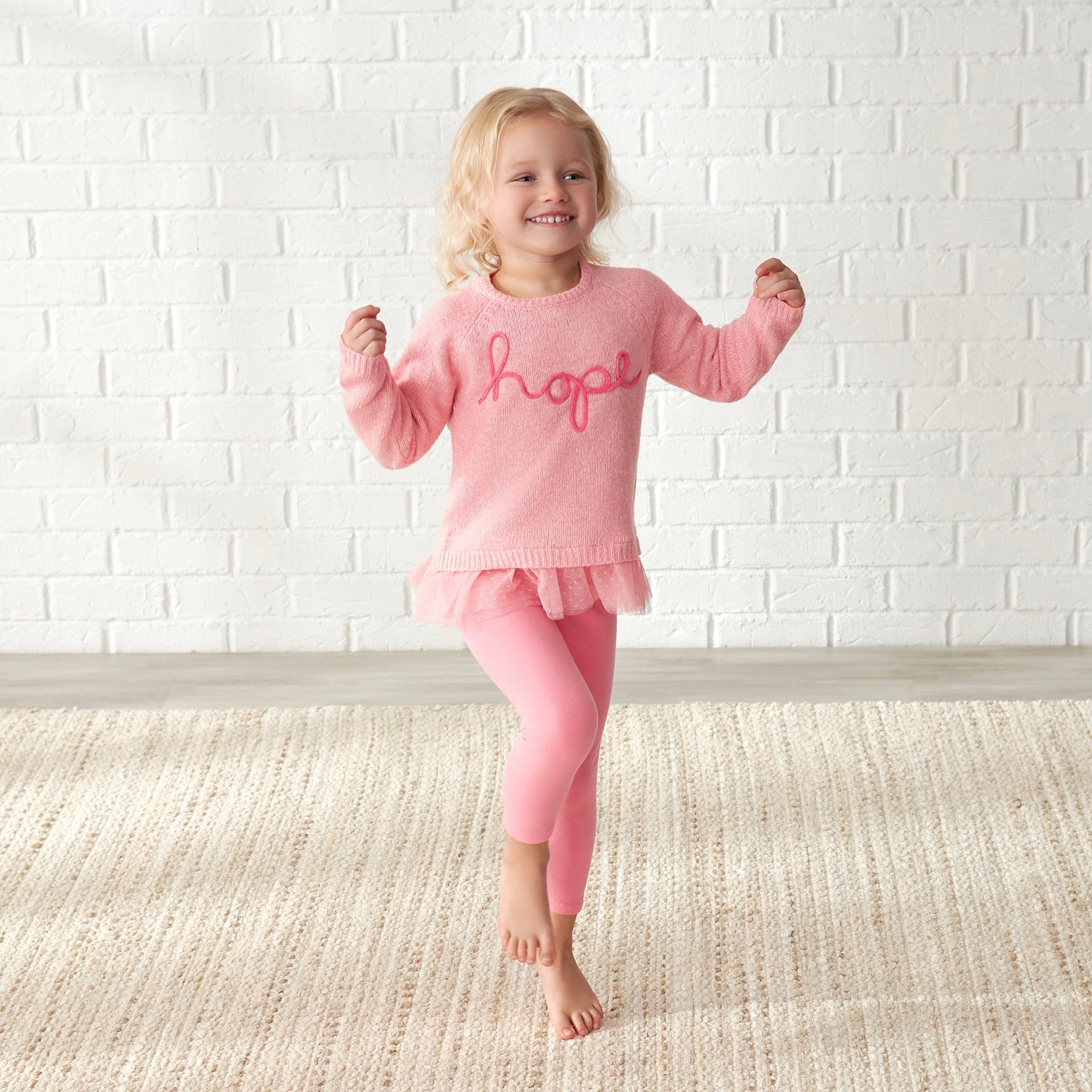 Infant & Toddler Girls Pink Sweater With Tulle Trim - Image 2