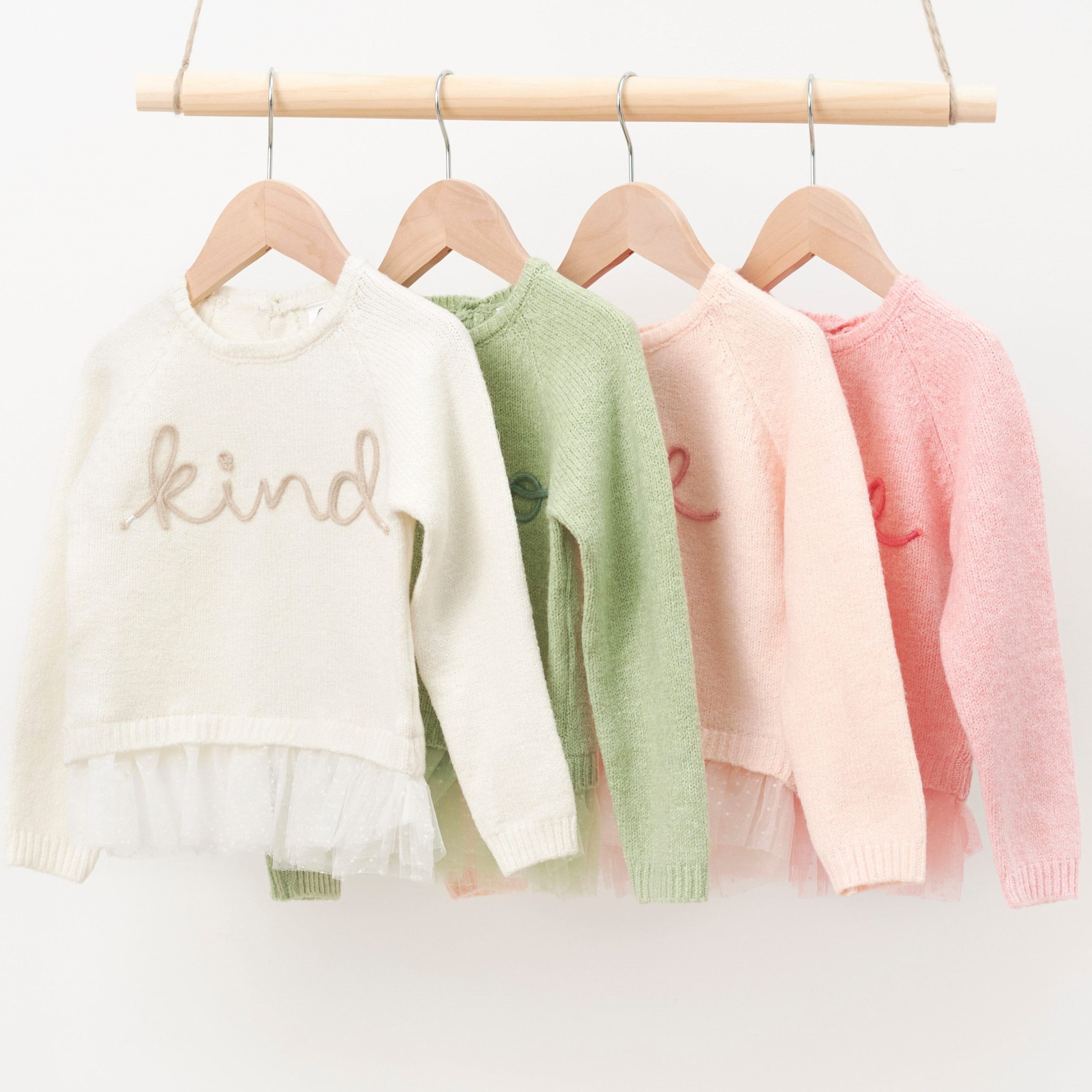 Infant & Toddler Girls Pink Sweater With Tulle Trim - Image 7