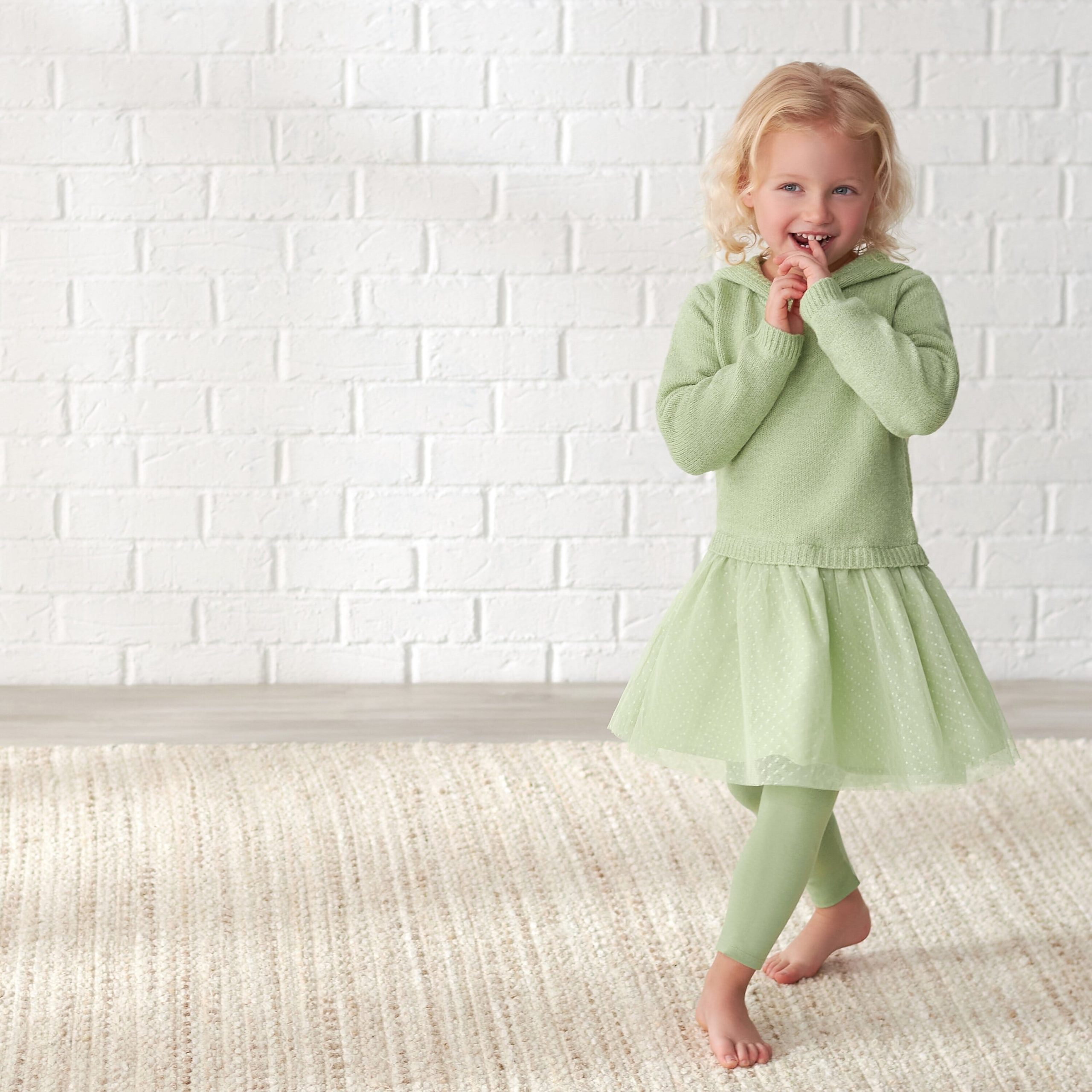 Infant Girls Green Sweater Dress With Tulle Skirt, 12M - Image 5