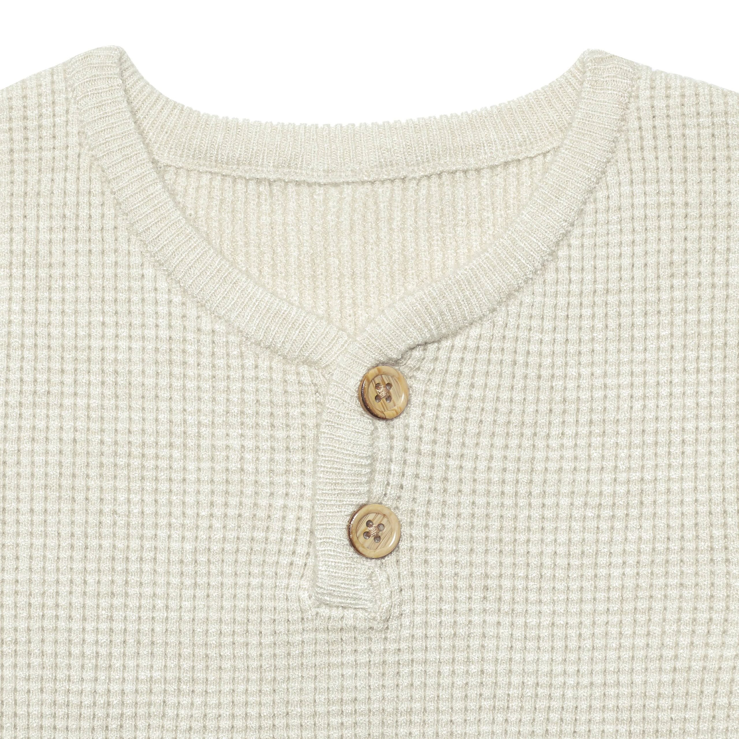 Infant & Toddler Boys Oatmeal Heather Henley Sweater - Image 3