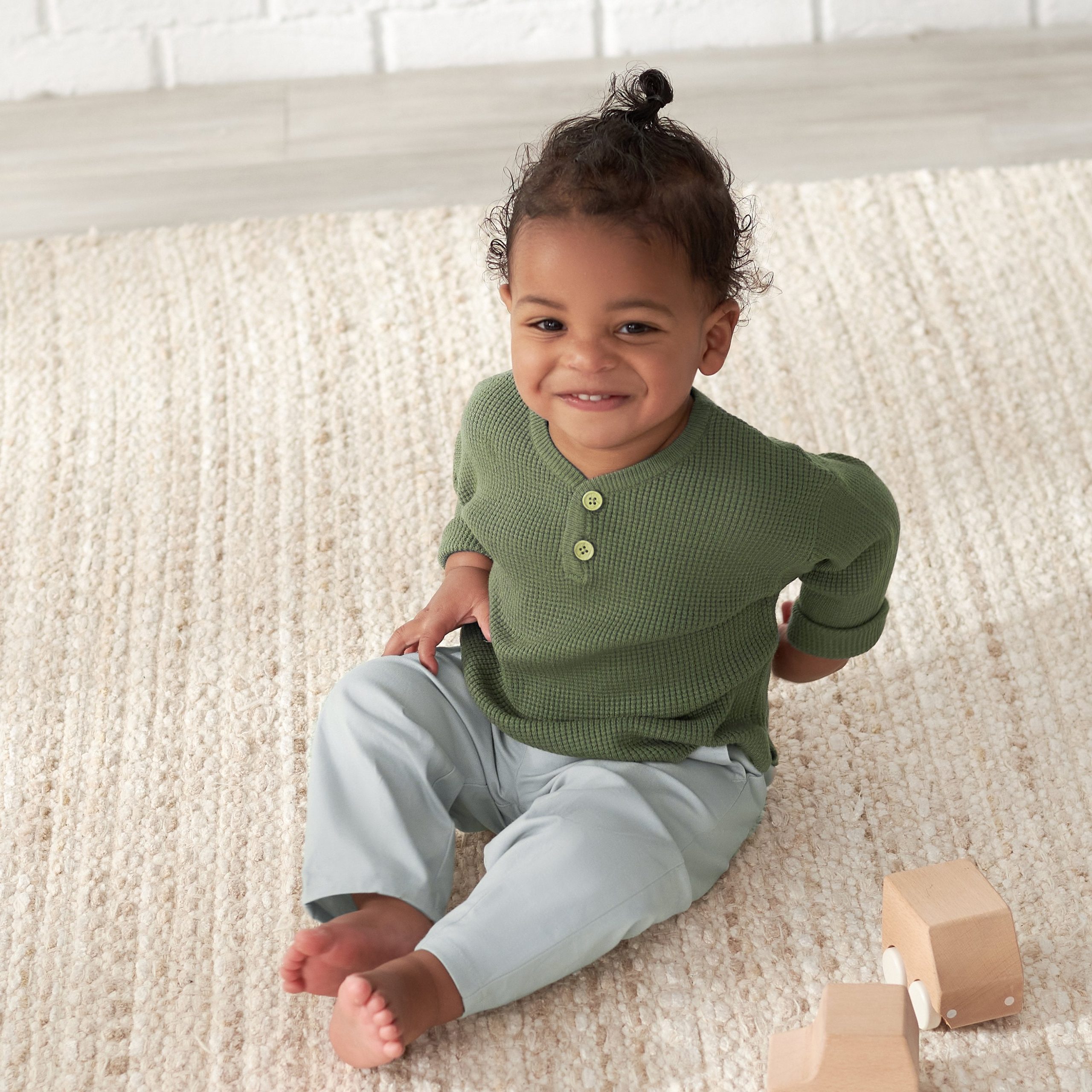 Toddler Boys Gray Canvas Pants - Image 2