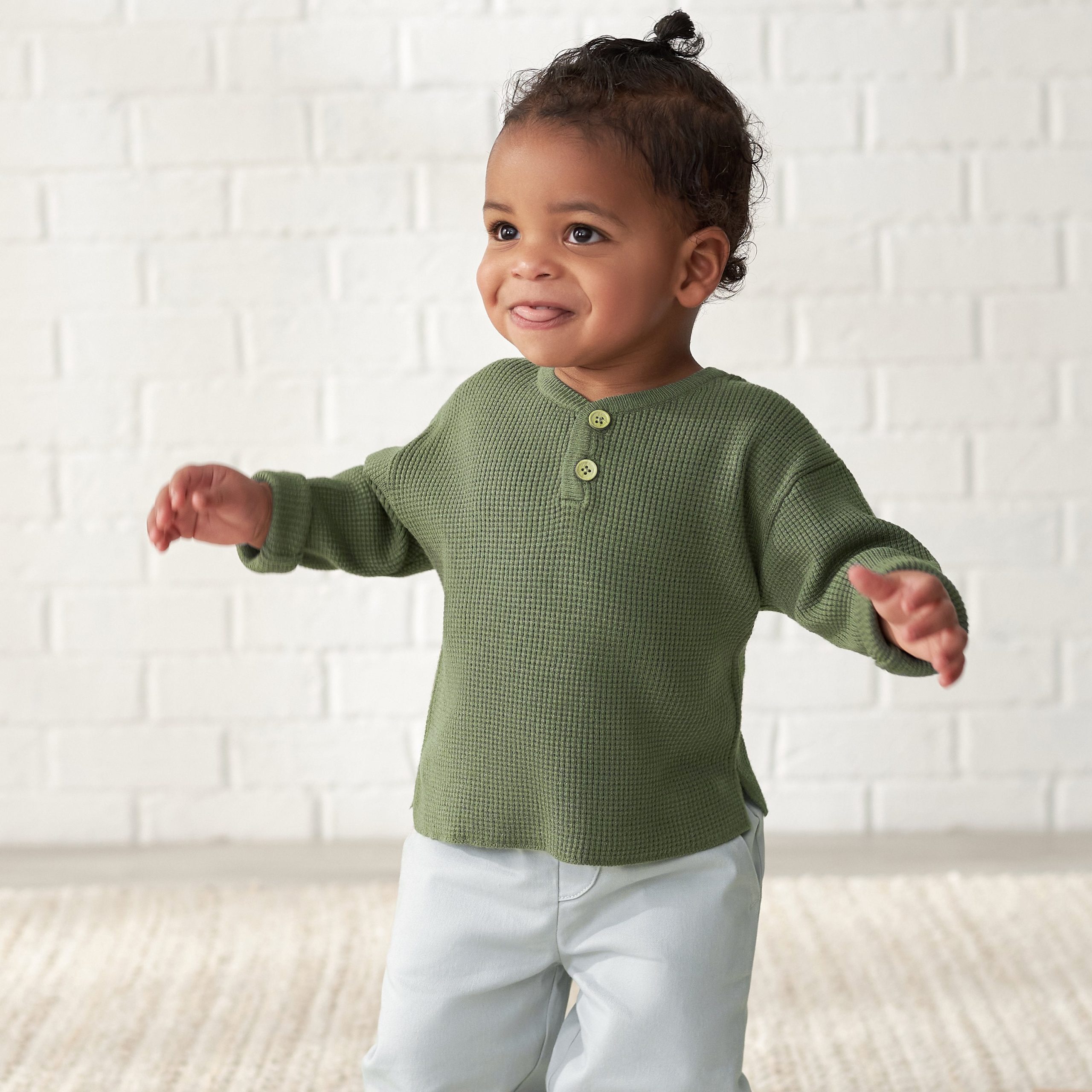 Toddler Boys Gray Canvas Pants - Image 3