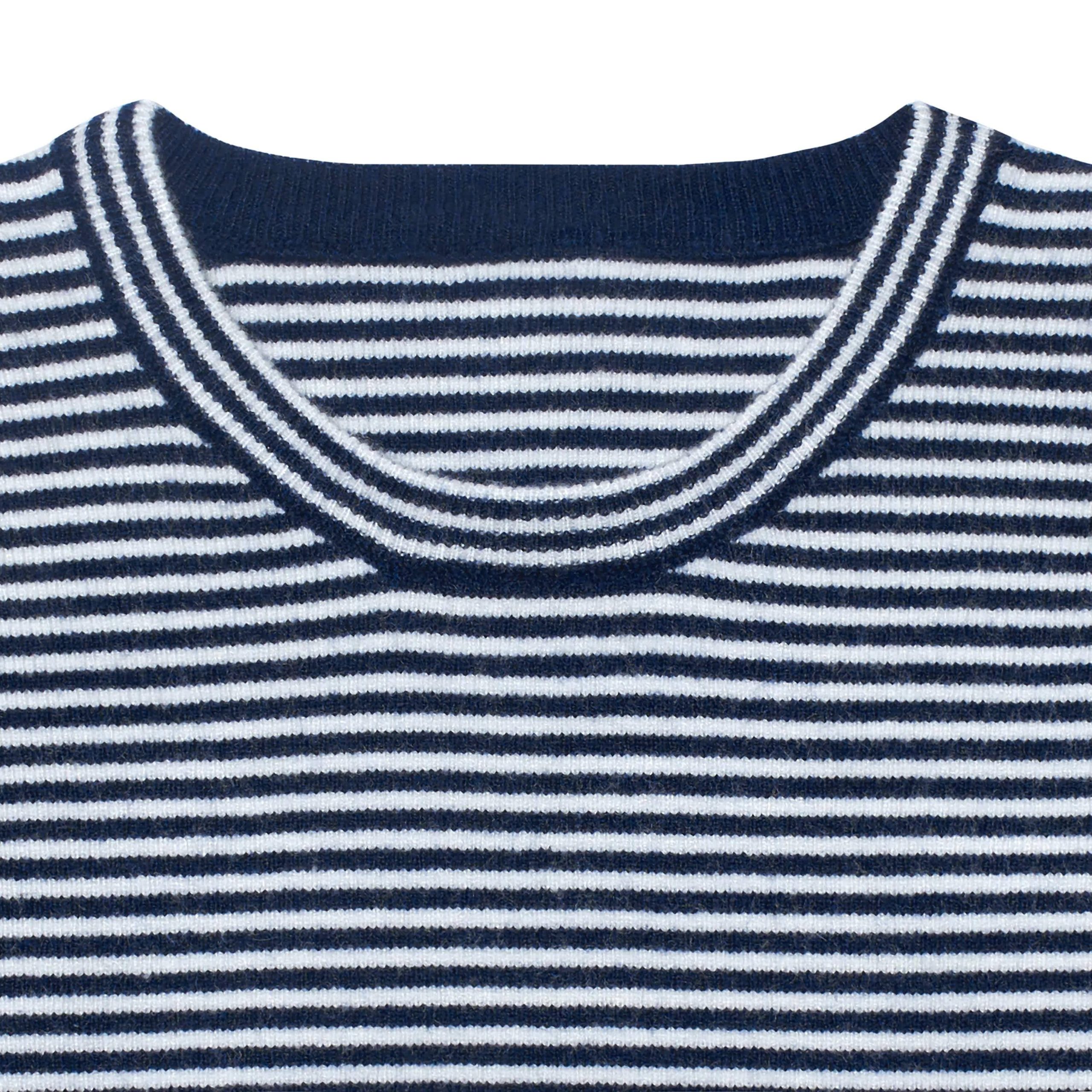 Infant & Toddler Boys Blue Striped Sweater with Pocket - Image 3