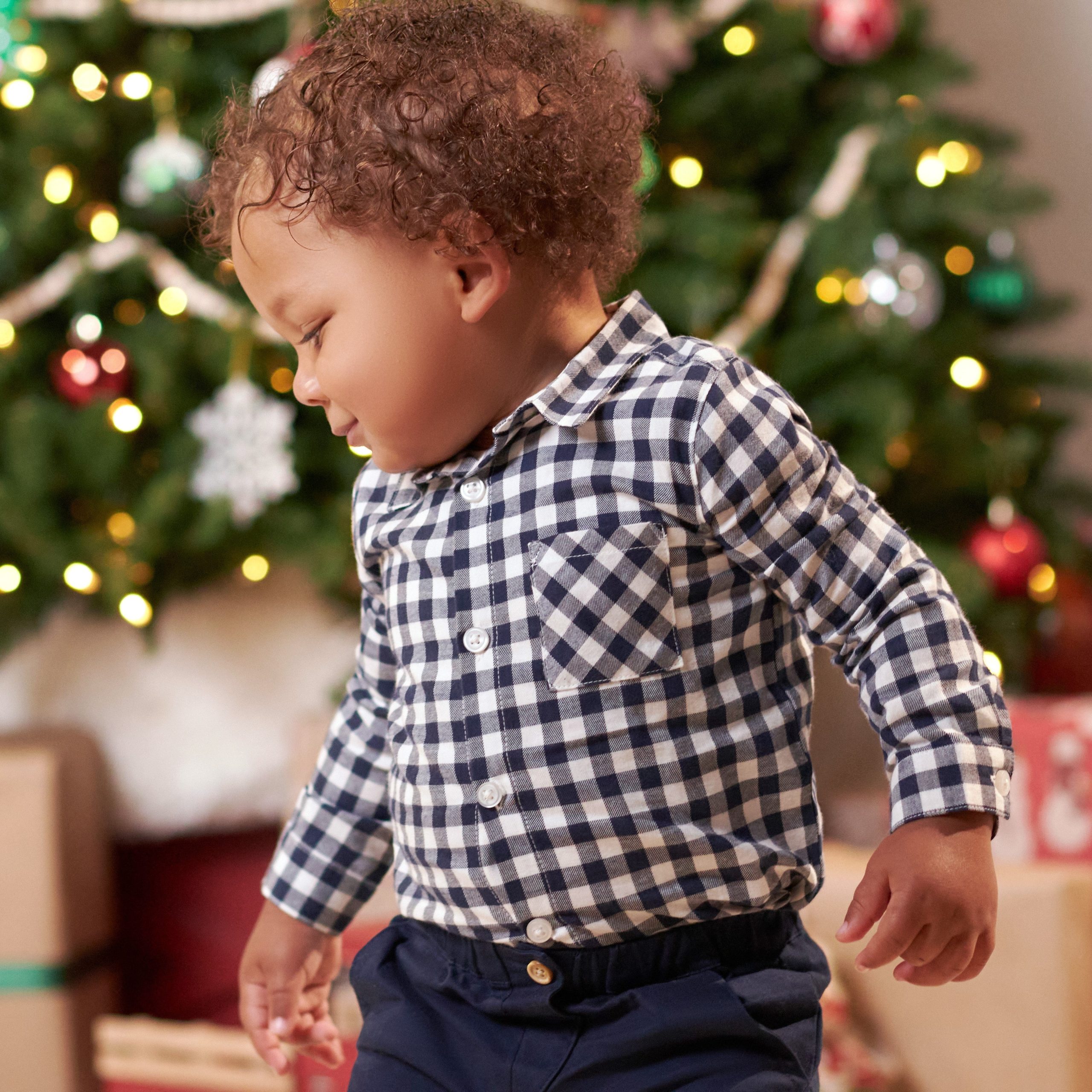 Infant & Toddler Boys Blue Plaid Woven Plaid Shirt - Image 2