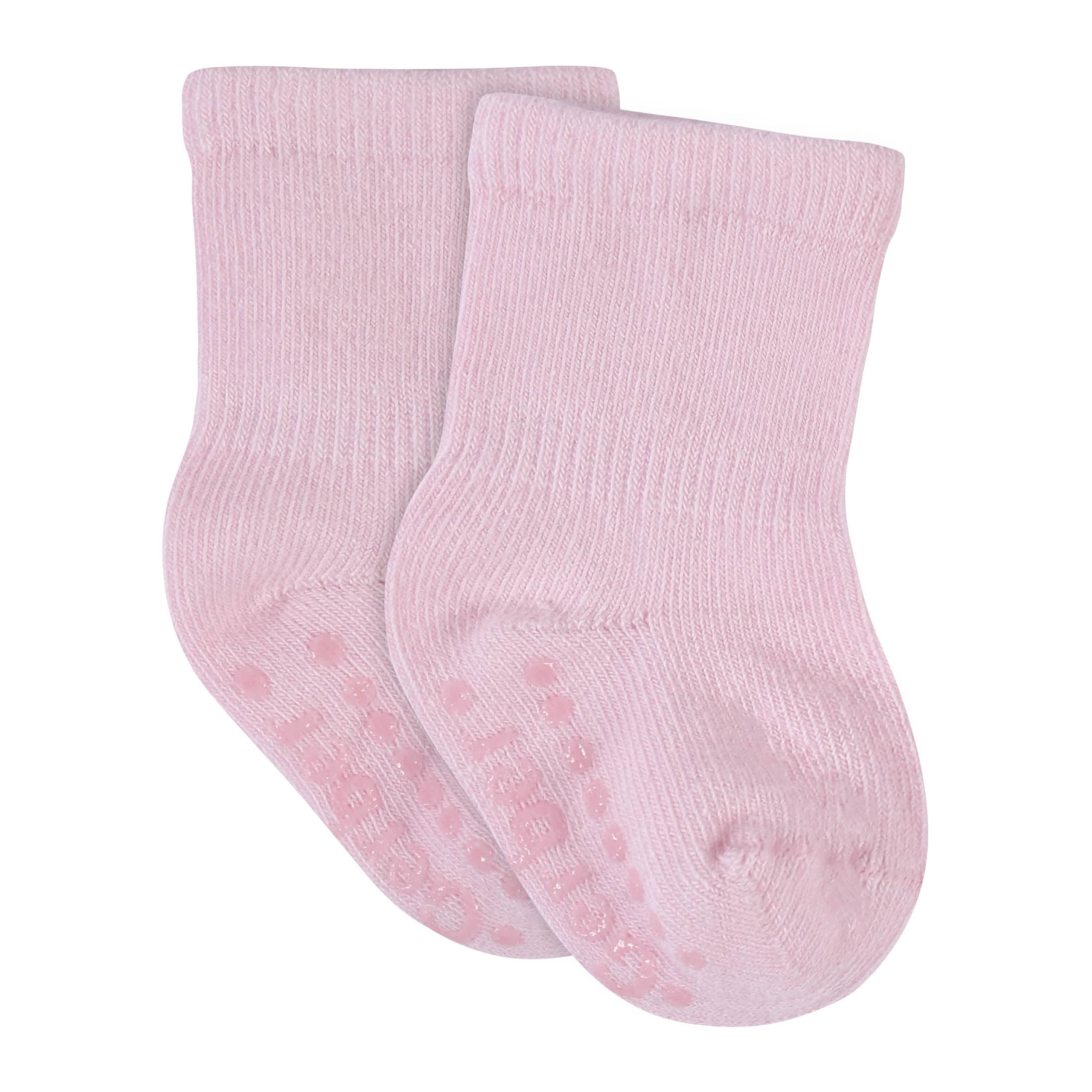 8-Pack Baby & Toddler Light Pink Wiggle Proof® Jersey Crew Socks - Image 2