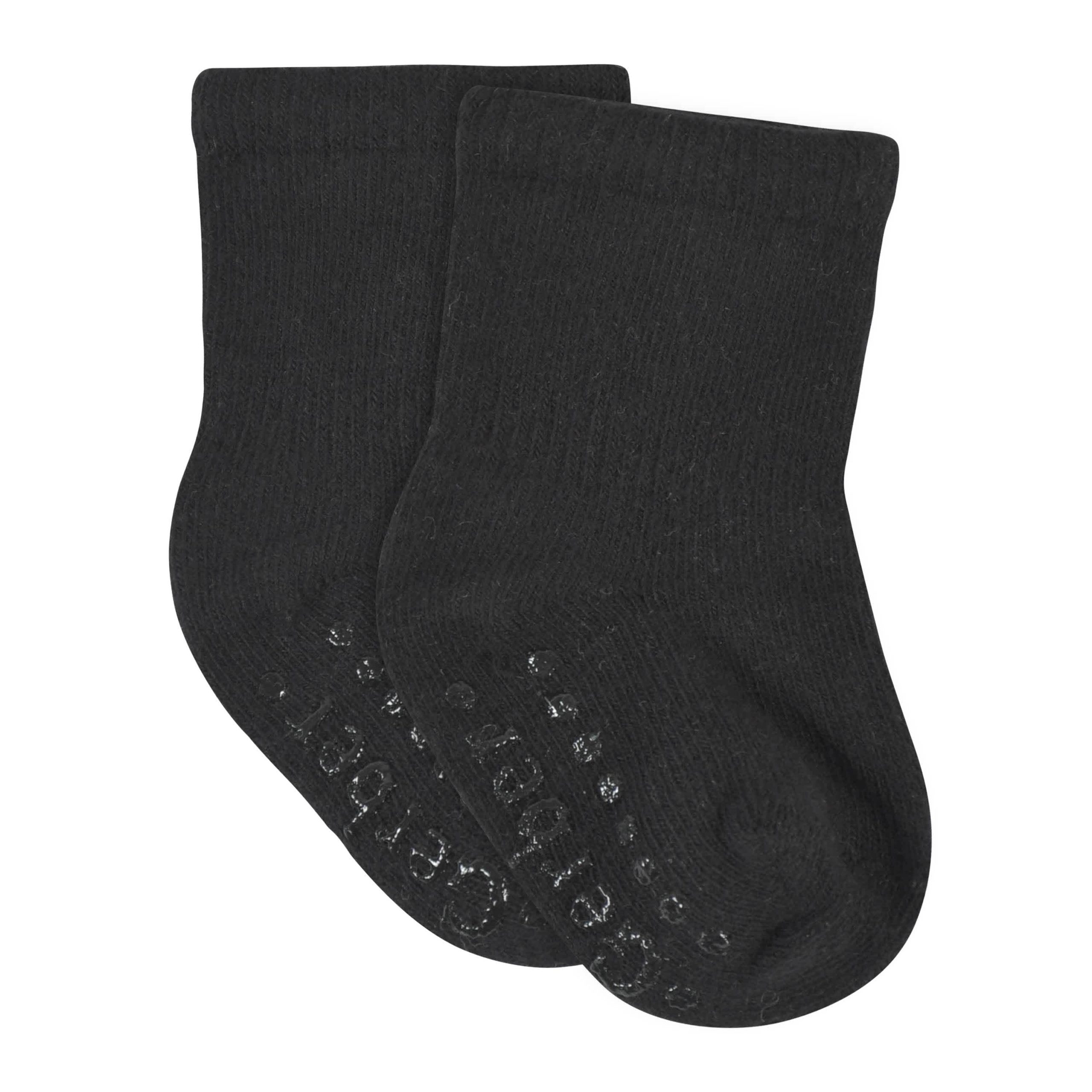 8-Pack Baby & Toddler Black Wiggle Proof® Jersey Crew Socks - Image 2