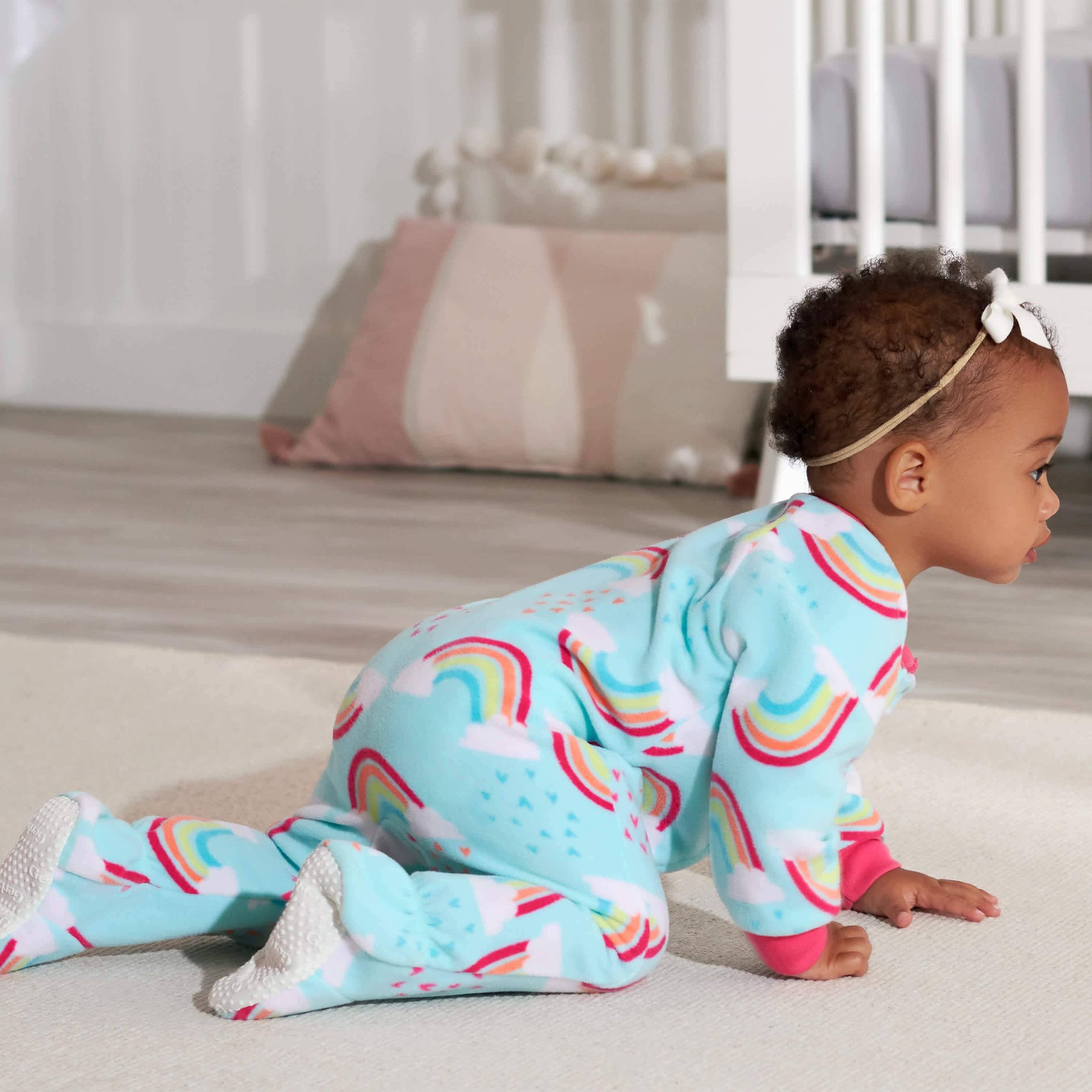 2-Pack Baby & Toddler Girls Rainbow Fleece Pajamas - Image 3