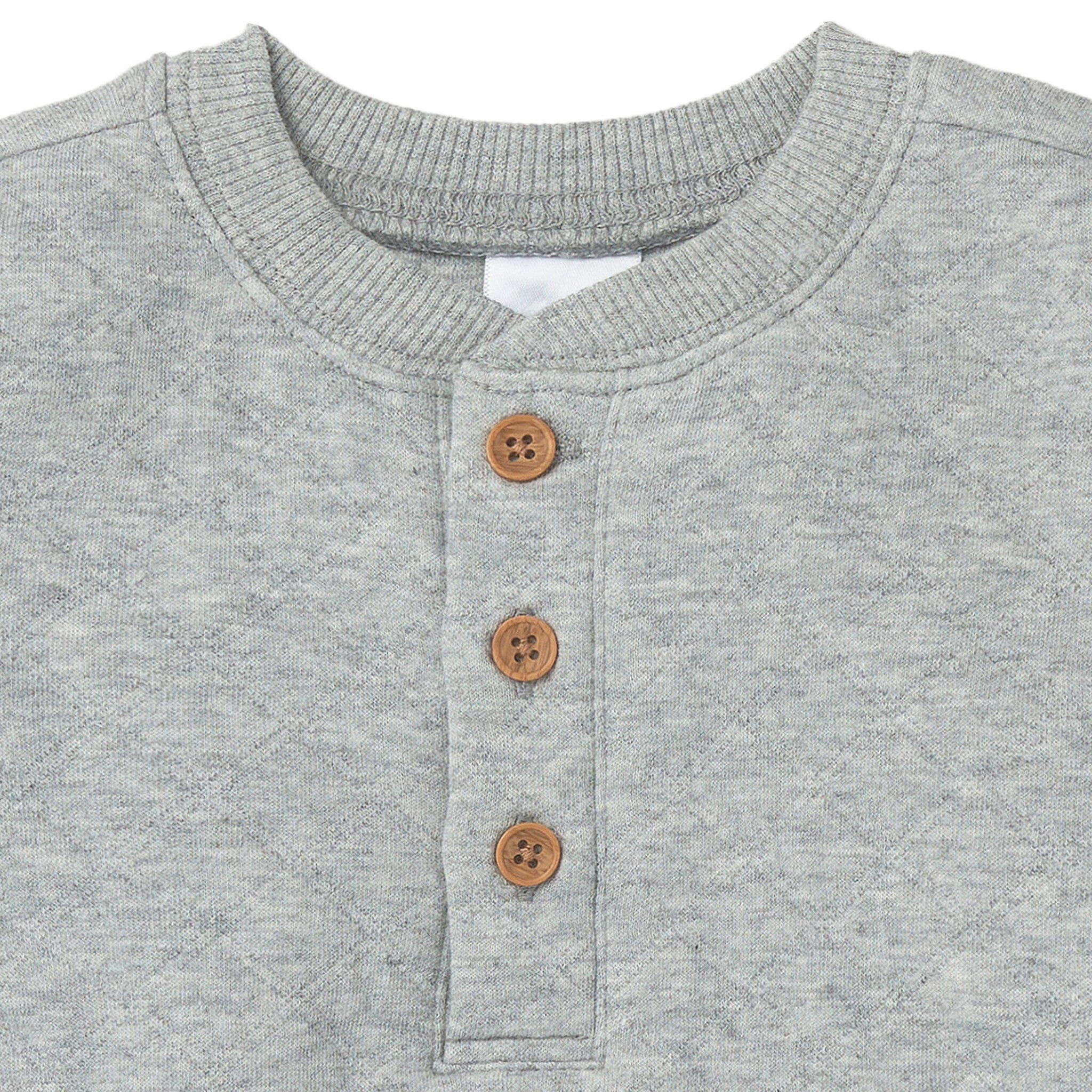2-Piece Baby Boys Grey Quilted Top & Jogger Set - Image 5