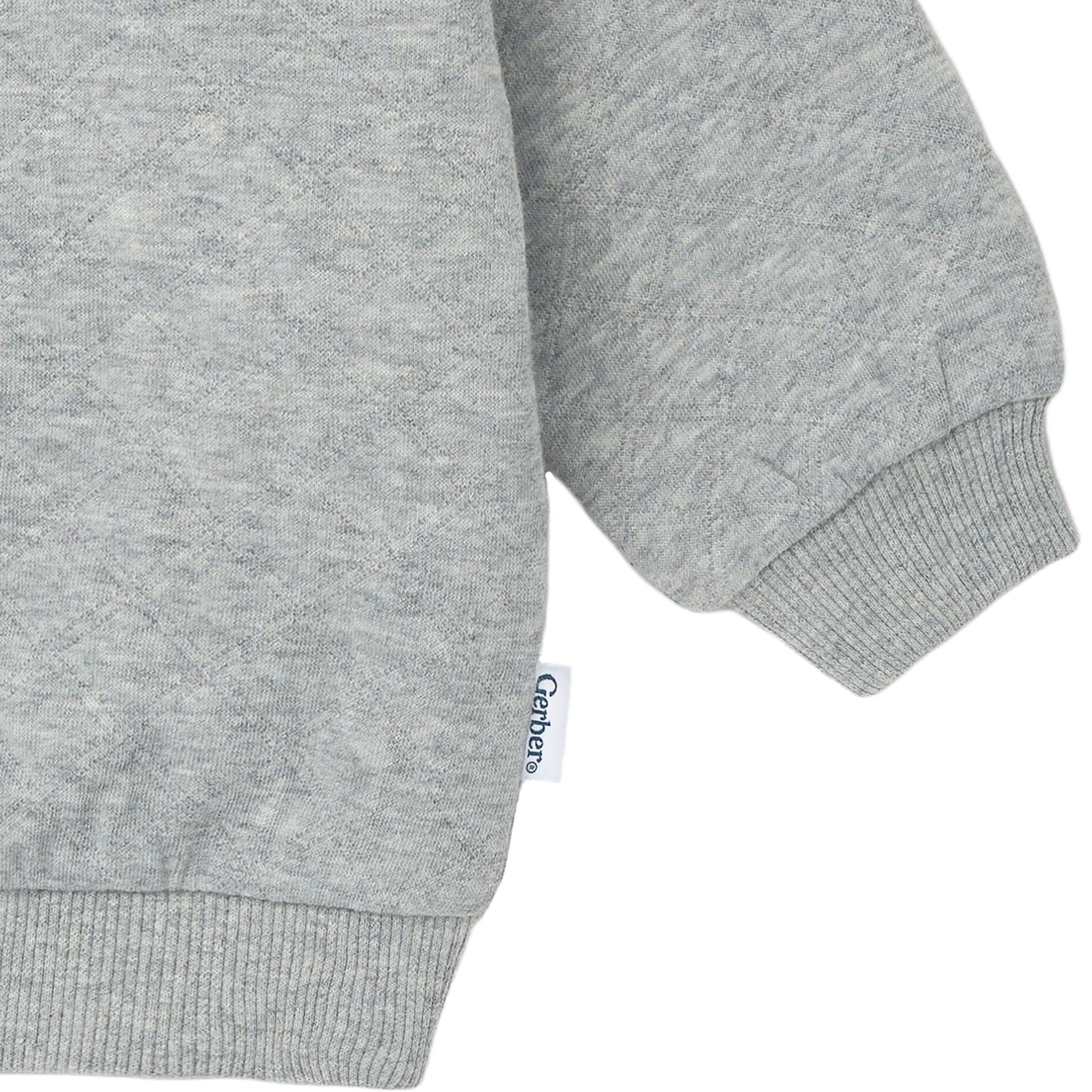 2-Piece Baby Boys Grey Quilted Top & Jogger Set - Image 6