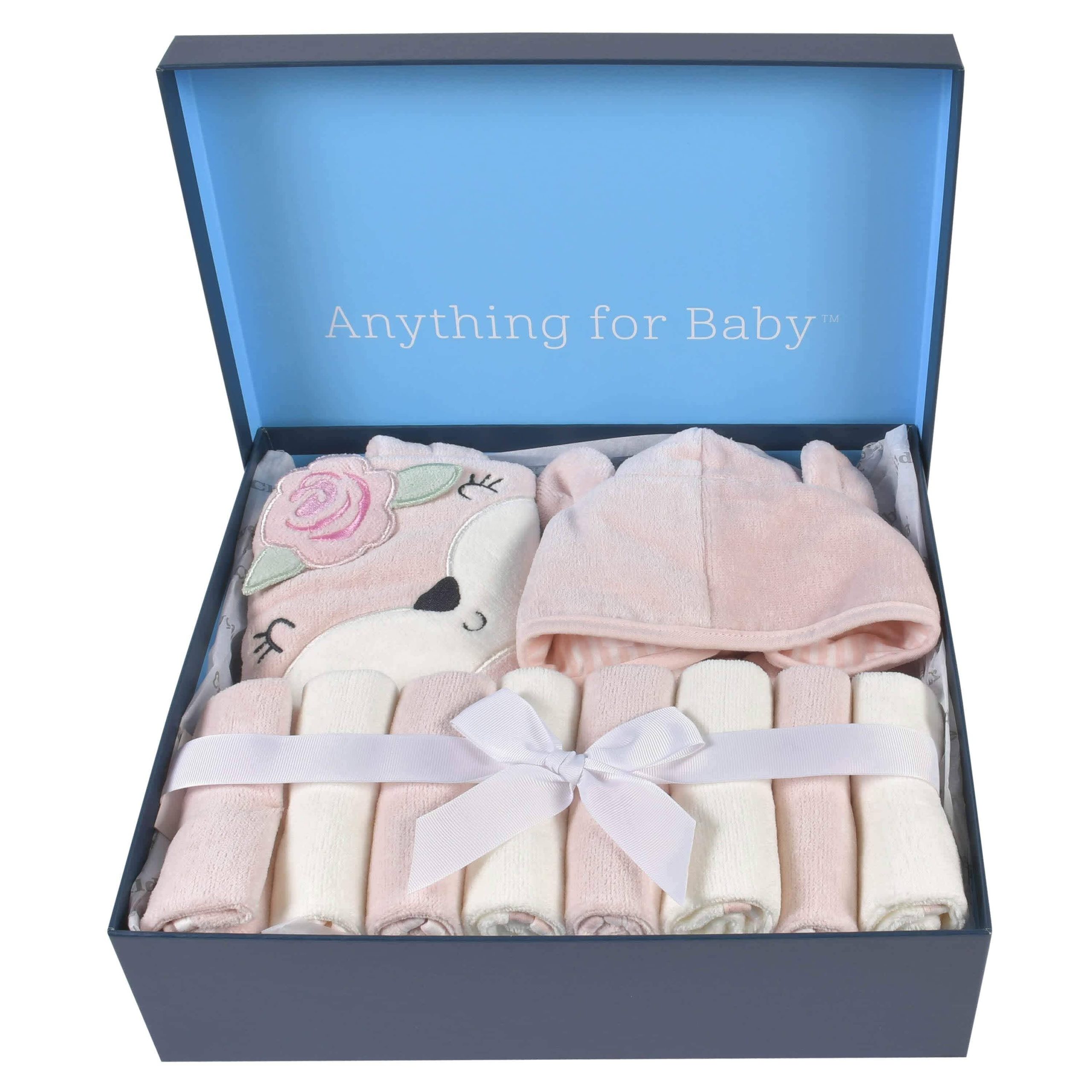 10-Piece Baby & Toddler Girls Fox Hooded Towel, Robe, & Washcloths Set - Image 2
