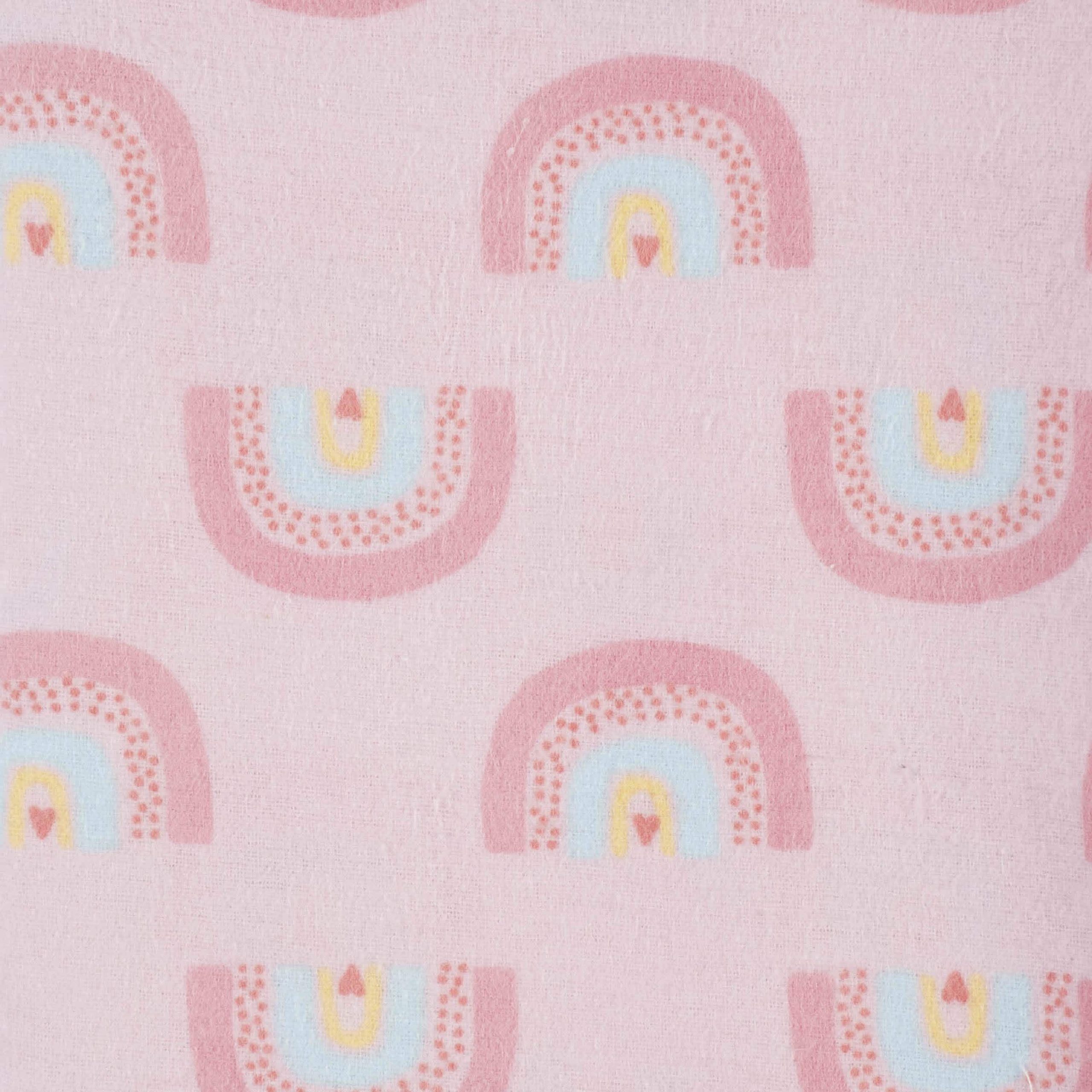 5-Pack Baby Girls Pink Rainbow Flannel Receiving Blankets - Image 2