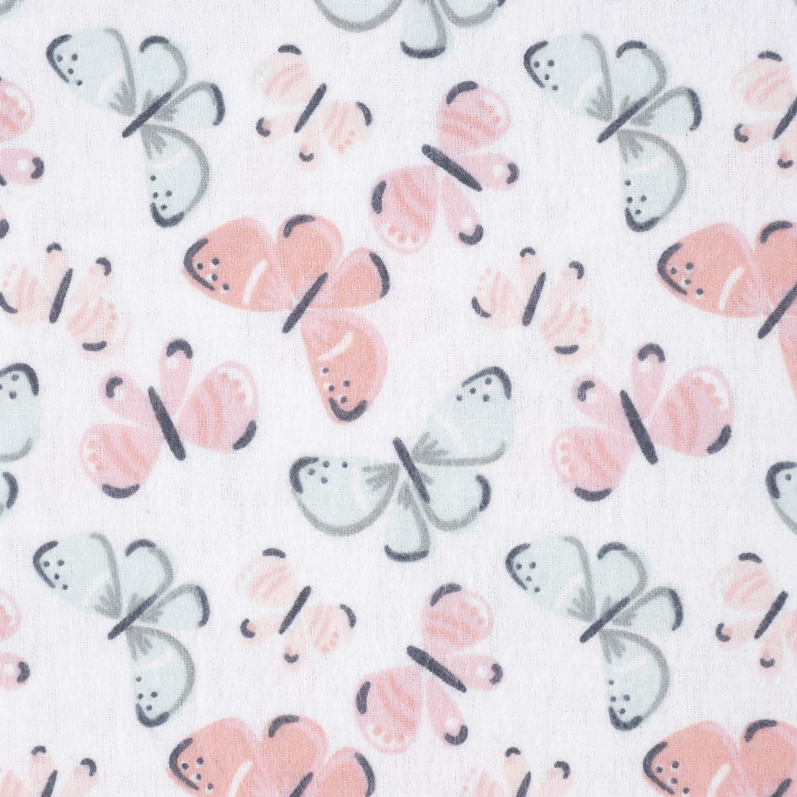 5-Pack Baby Girls Butterfly Flannel Receiving Blankets - Image 2