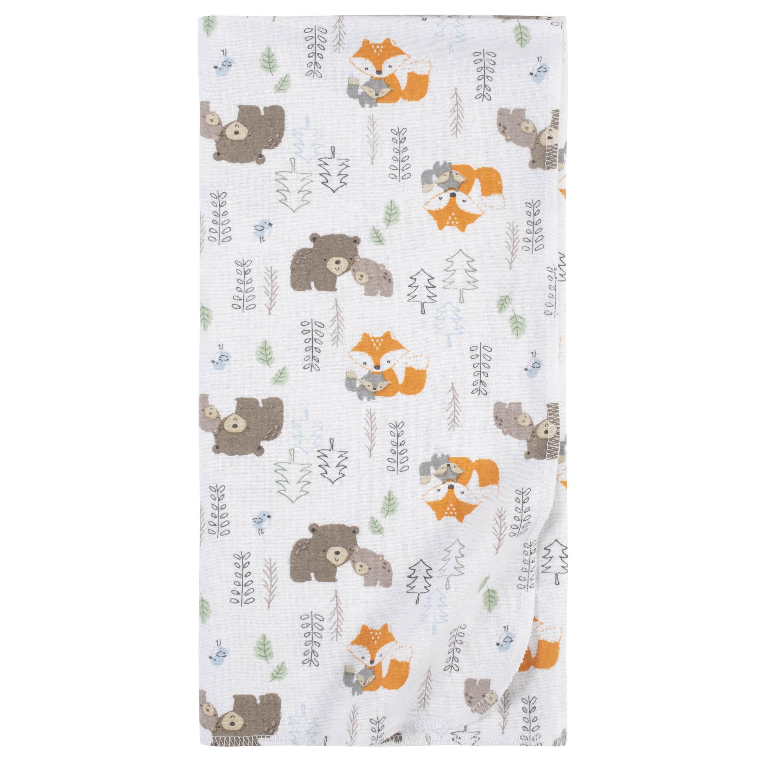 5-Pack Baby Boys Woodland Flannel Receiving Blankets - Image 2