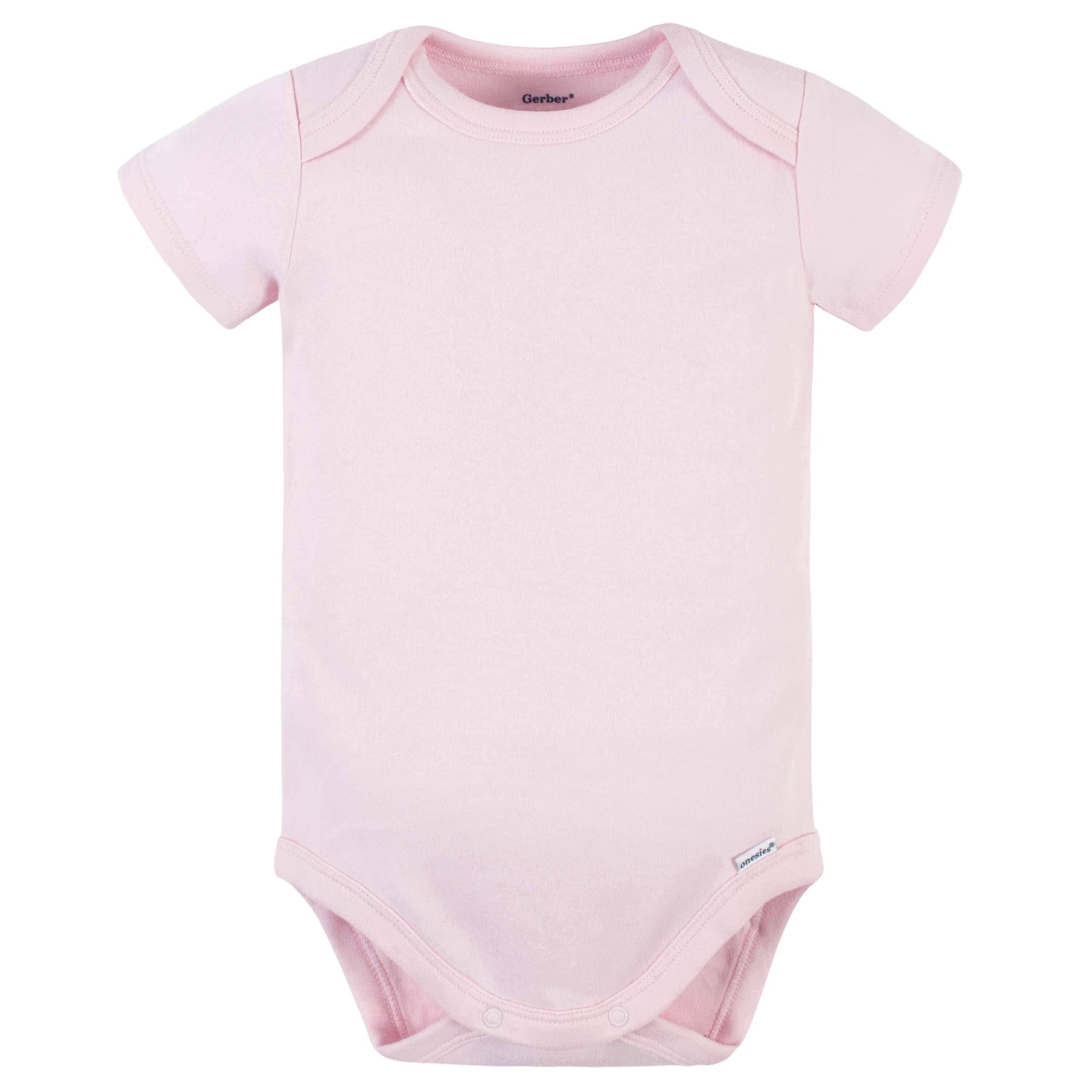 5-Pack Baby Light Pink Premium Short Sleeve Onesies® Bodysuits - Image 2