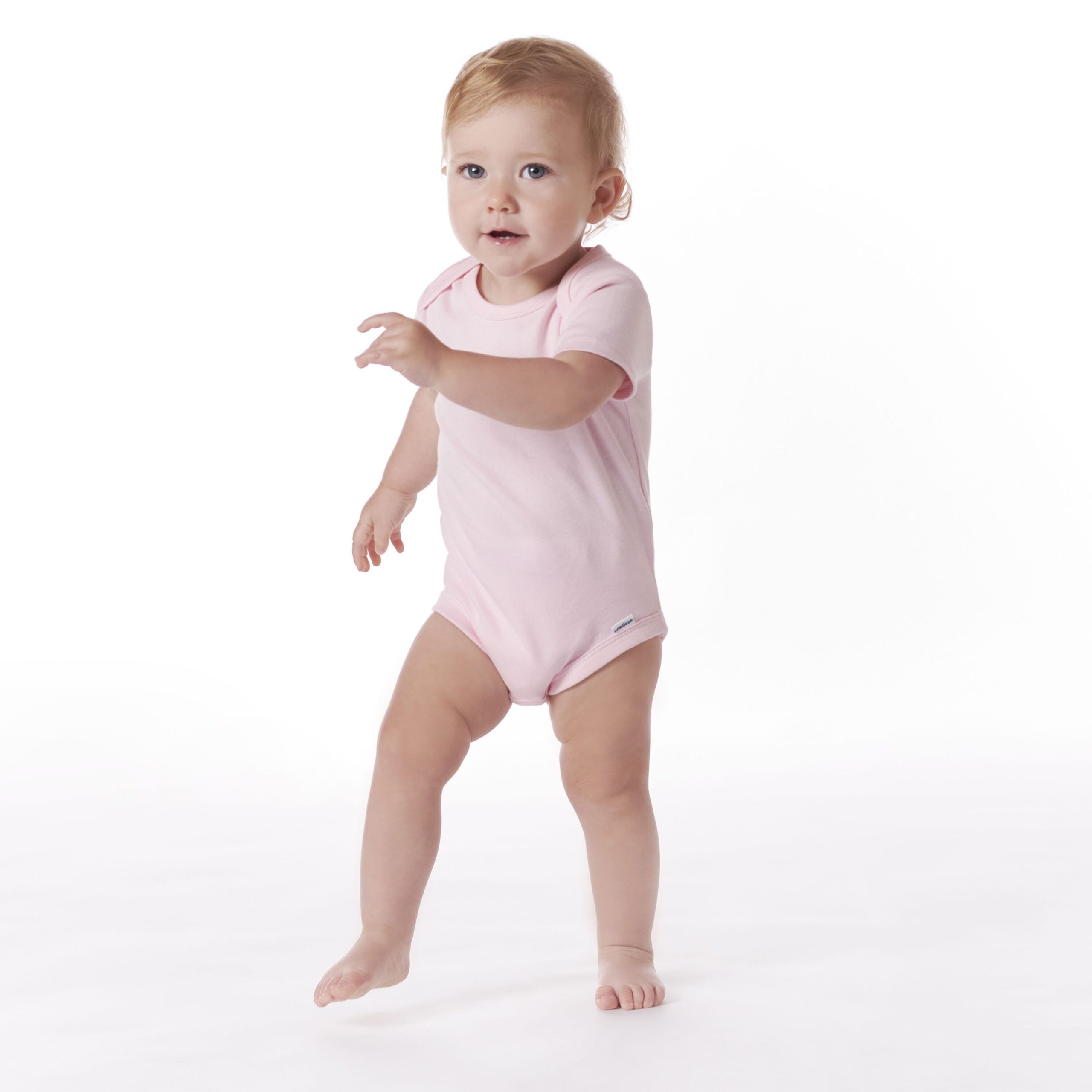 5-Pack Baby Light Pink Premium Short Sleeve Onesies® Bodysuits - Image 4