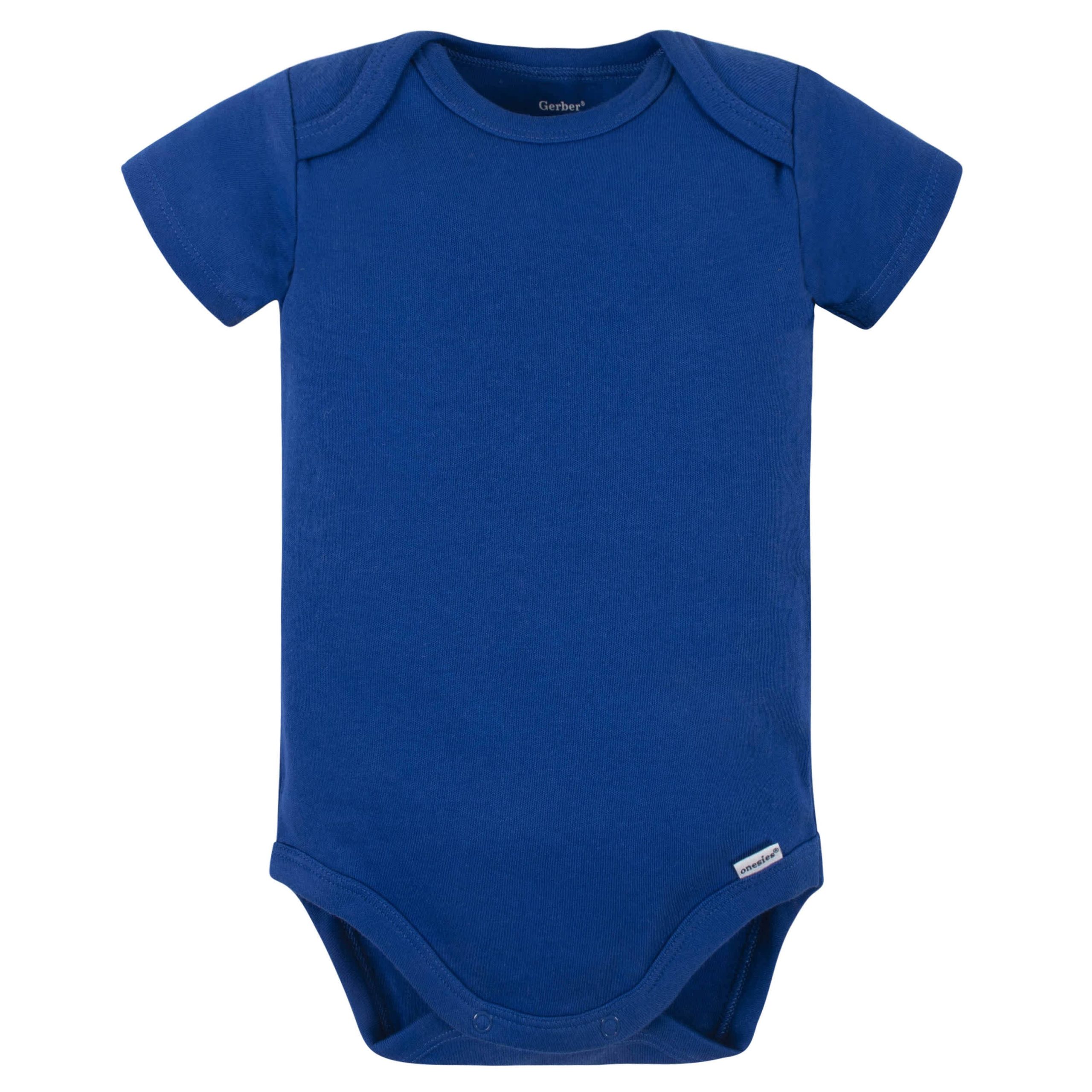 5-Pack Baby Royal Blue Premium Short Sleeve Onesies® Bodysuits - Image 2