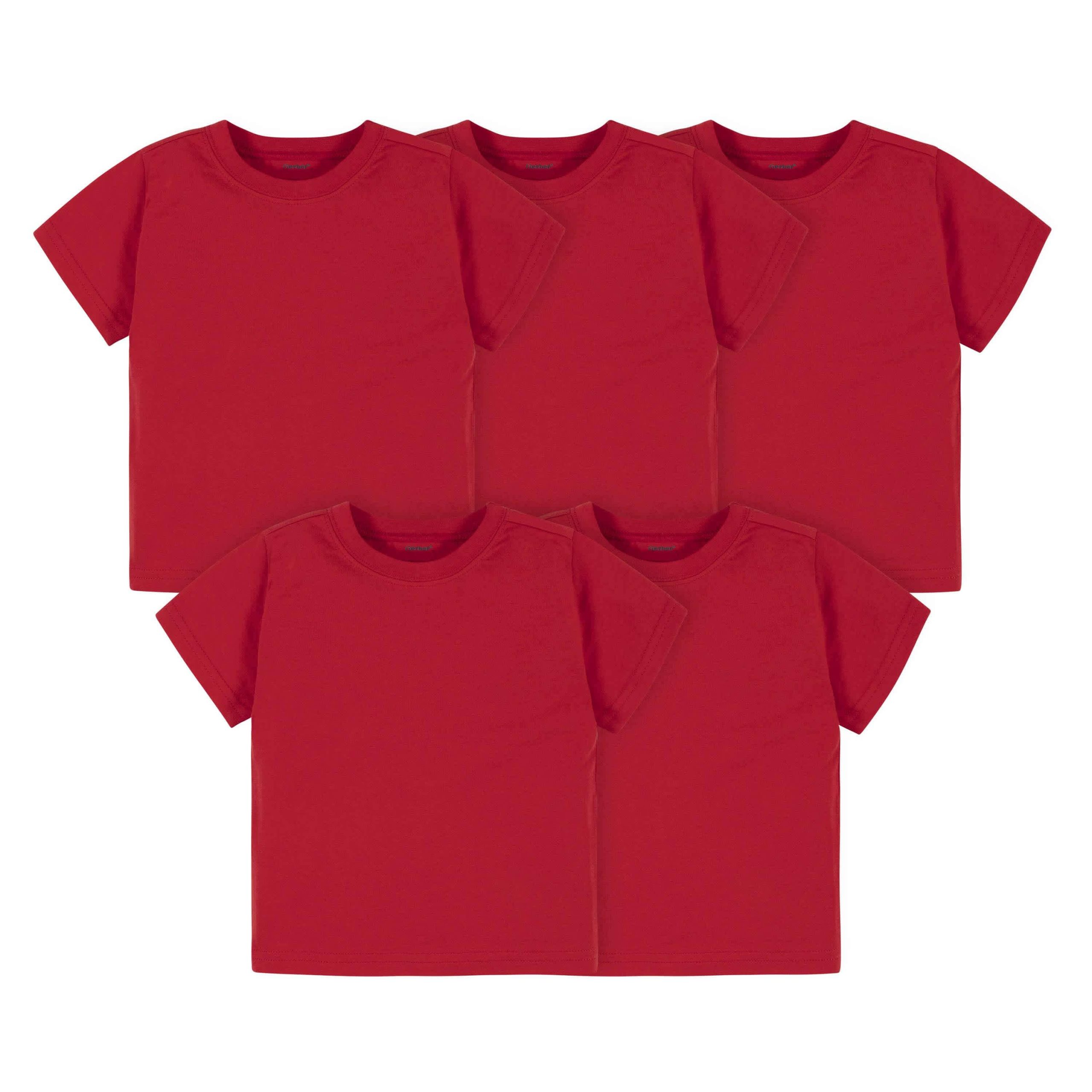 5-Pack Infant & Toddler Red Short Sleeve Tees