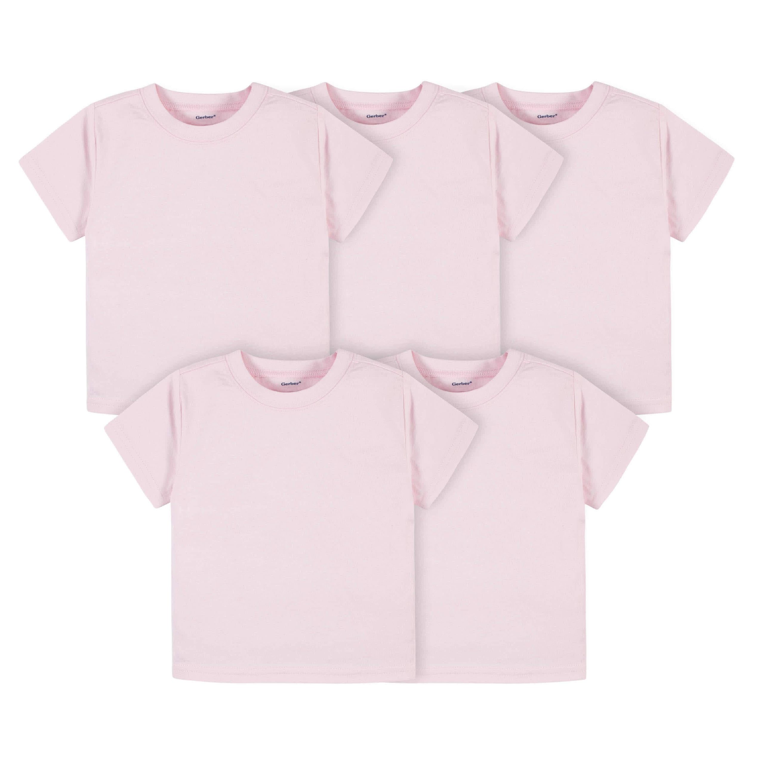 5-Pack Infant & Toddler Light Pink Short Sleeve Tees