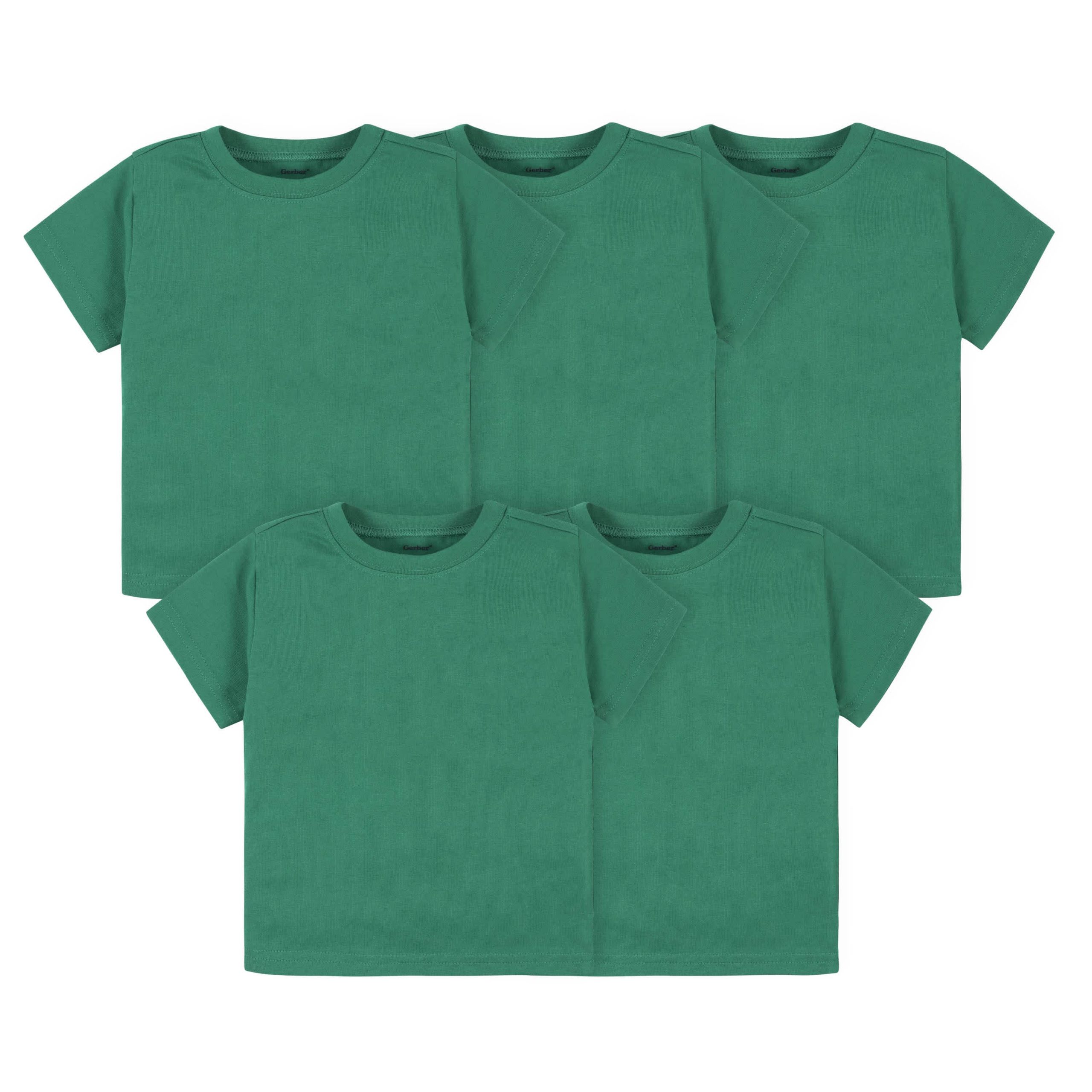 5-Pack Infant & Toddler Kelly Green Short Sleeve Tees
