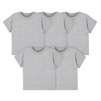 5-Pack Infant & Toddler Heather Grey Short Sleeve Tees