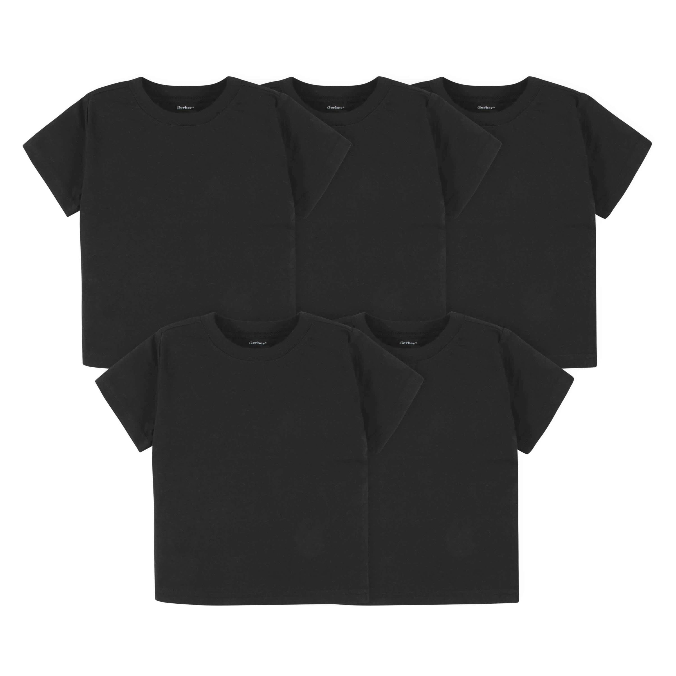 5-Pack Infant & Toddler Black Short Sleeve Tees