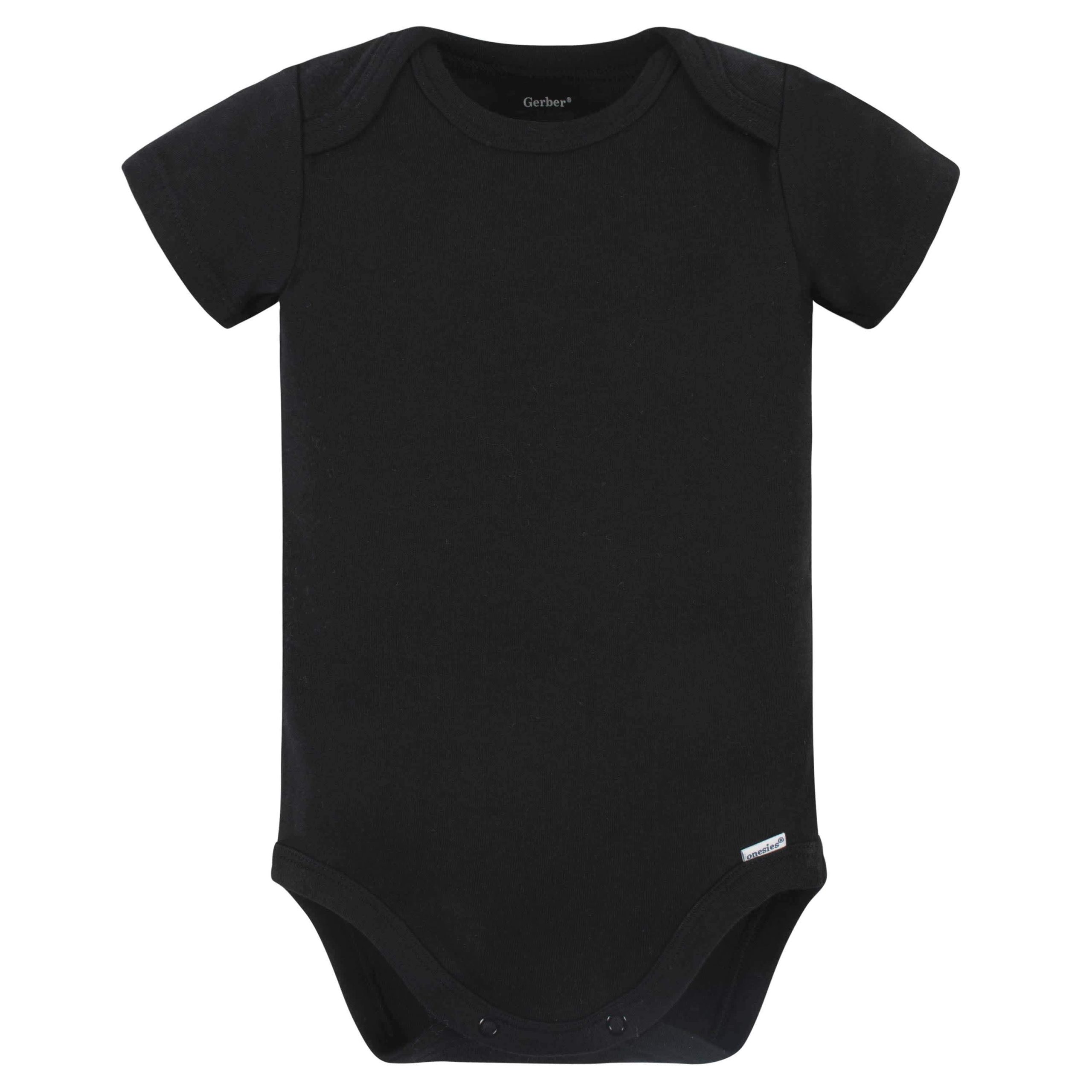 5-Pack Baby Black Premium Short Sleeve Onesies® Bodysuits - Image 2