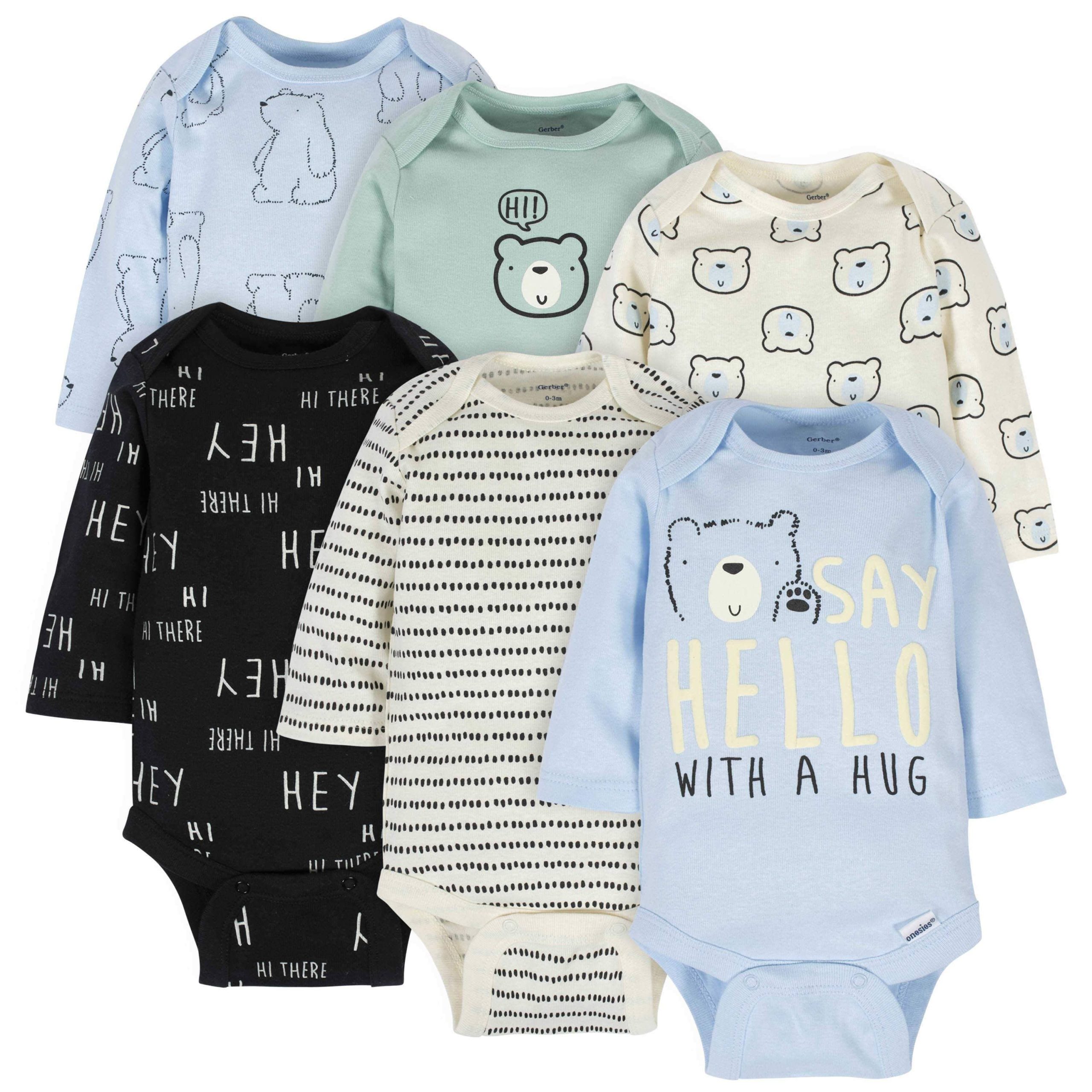 18-Piece Baby Boys Bear Sleep 'N Play, Onesies® Bodysuit, and Burpcloth Set - Image 5