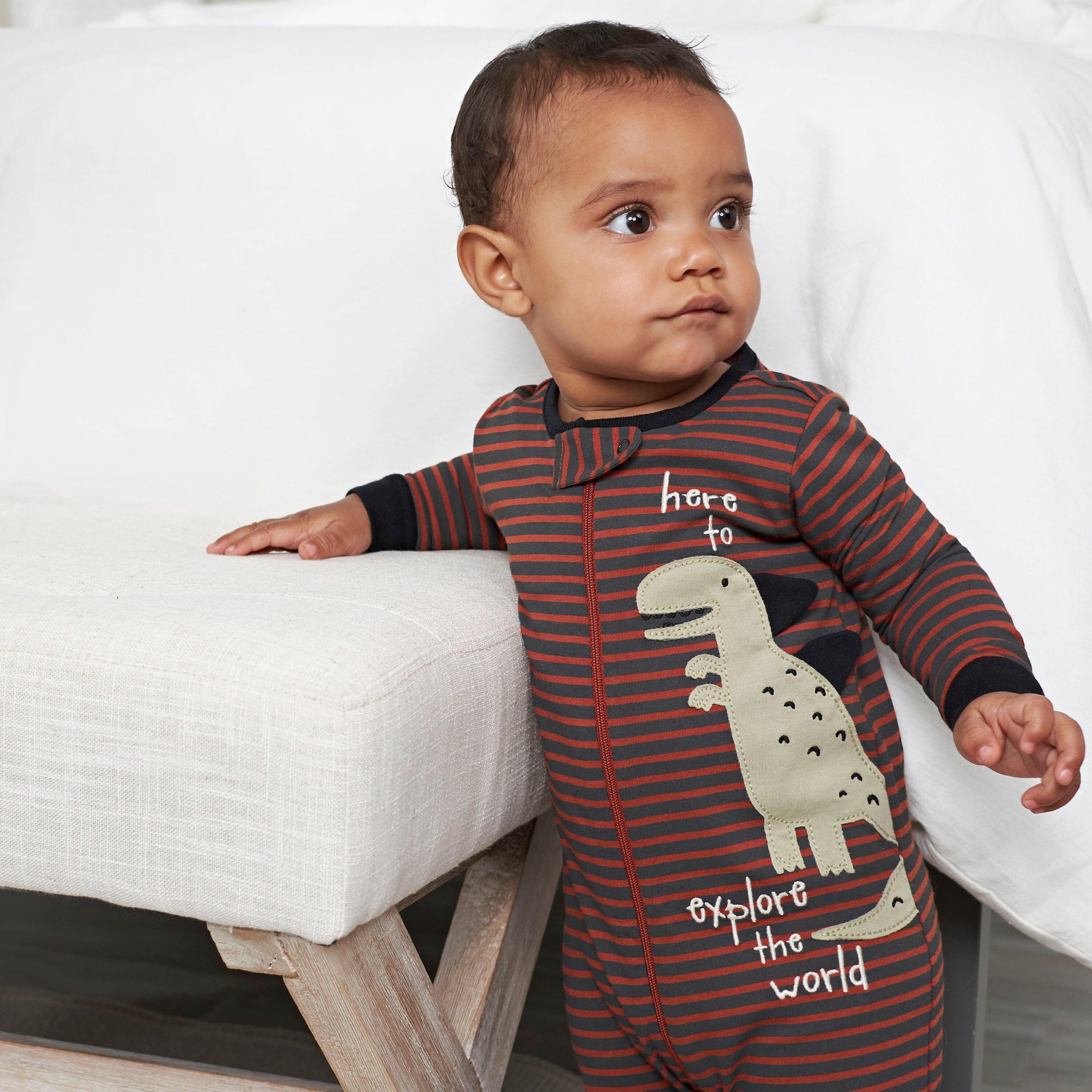6-Piece Baby Boys Dino Onesies® Bodysuit and Sleep 'N Play Set - Image 2