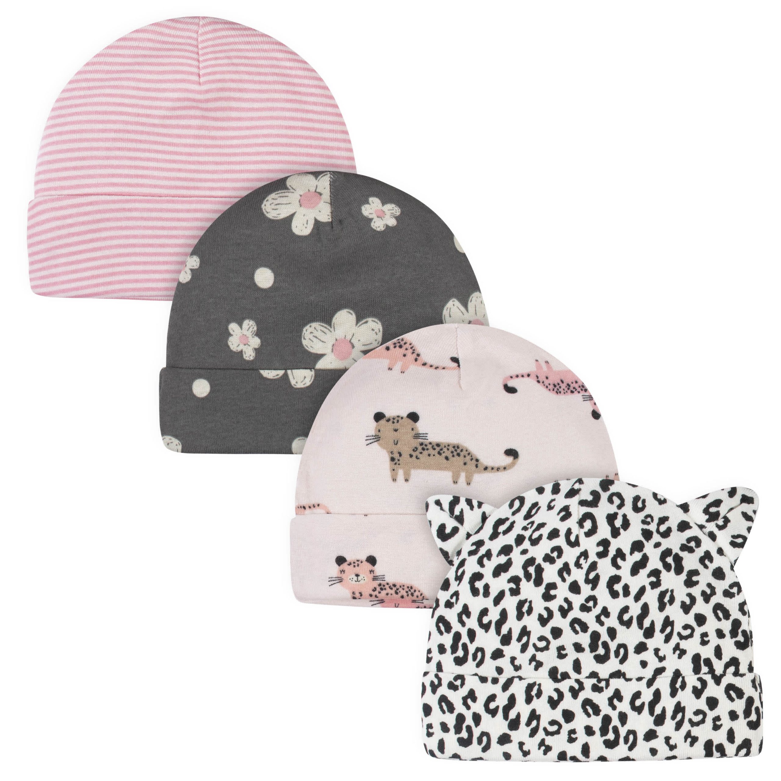 16-Piece Baby Girls Leopard Gown, Mitten, Cap, & Sock Set - Image 5