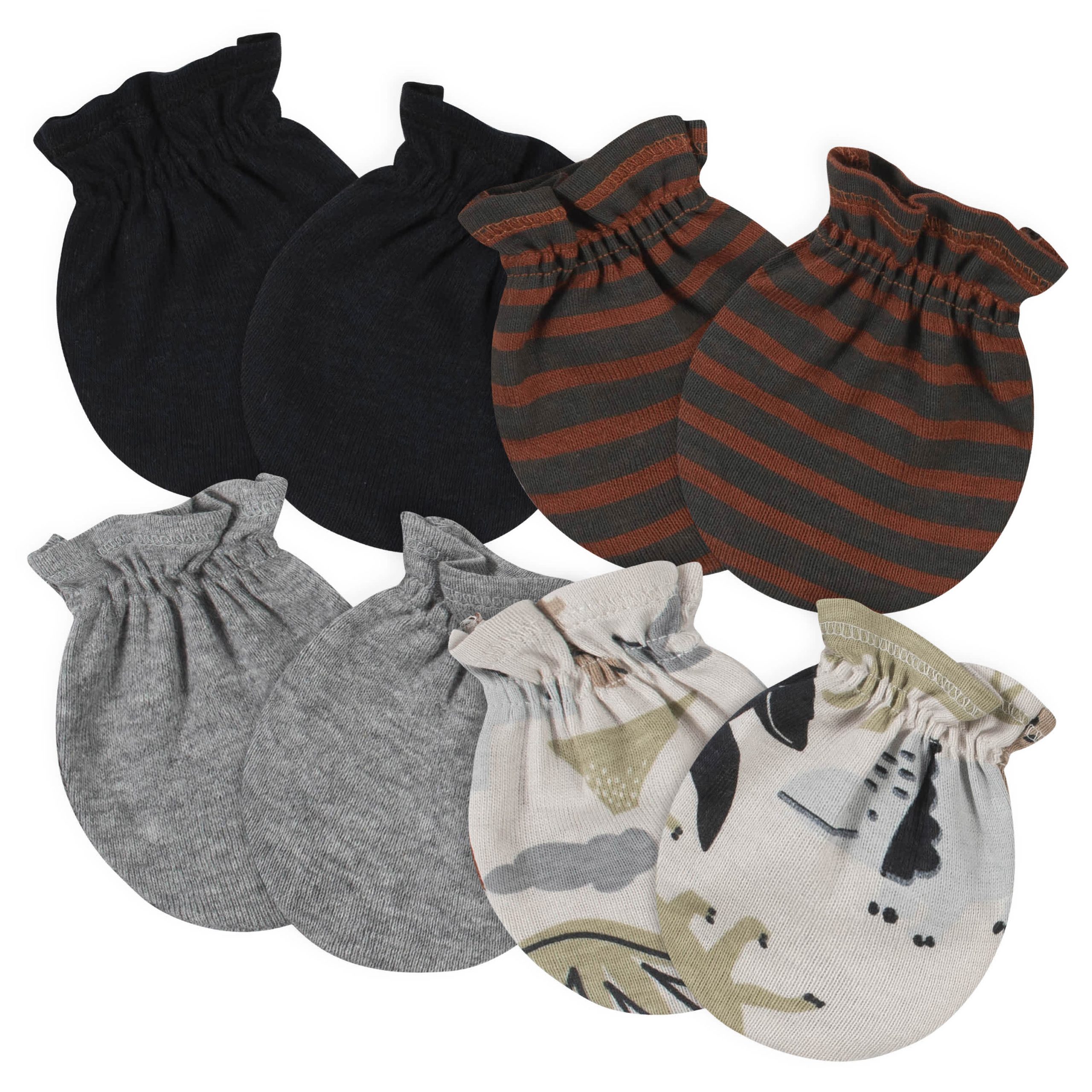 16-Piece Baby Boys Dino Gown, Mitten, Cap, & Sock Set - Image 4