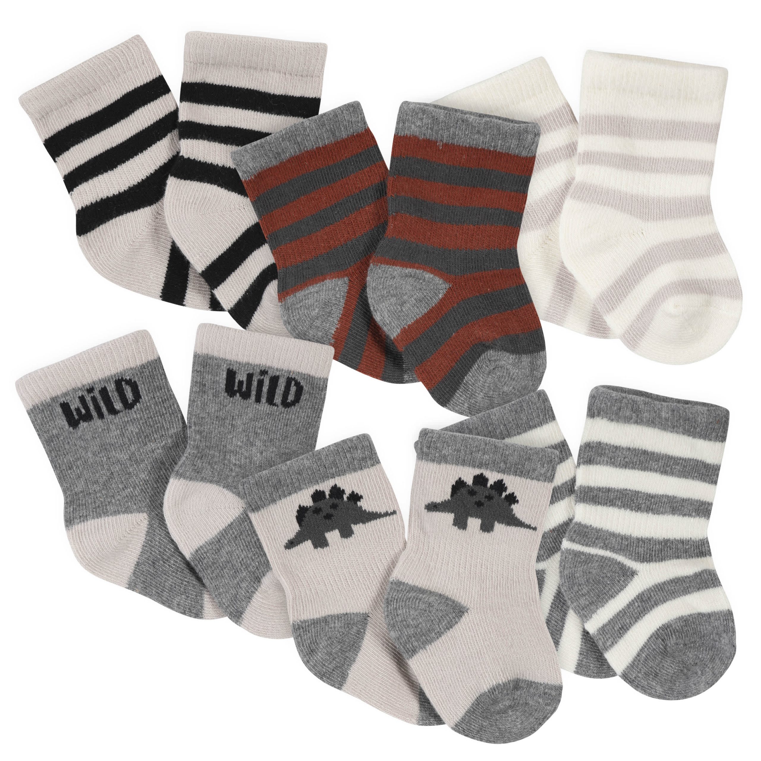 16-Piece Baby Boys Dino Gown, Mitten, Cap, & Sock Set - Image 8