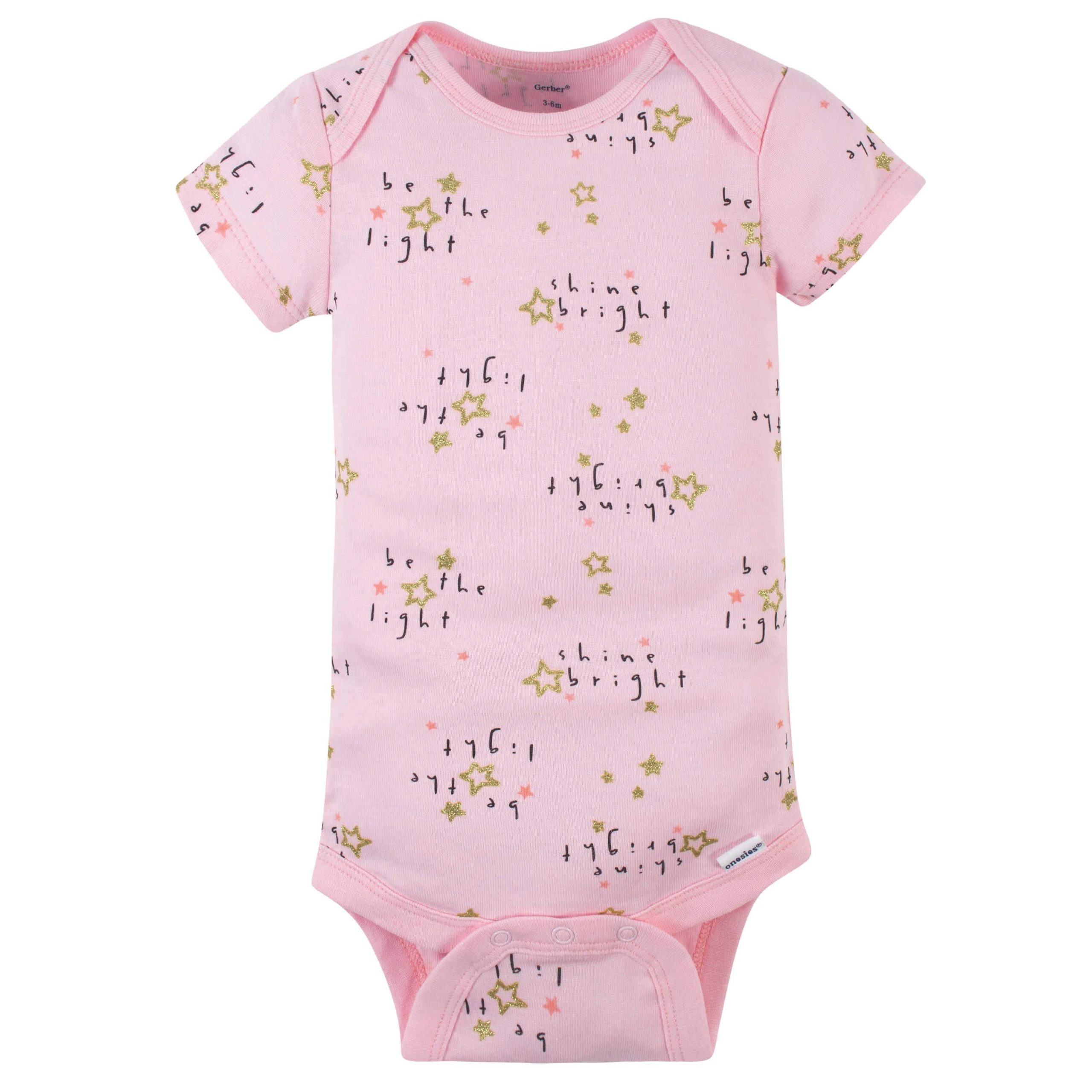 4-Pack Baby Girls Princess Short Sleeve Onesies® Bodysuits - Image 6